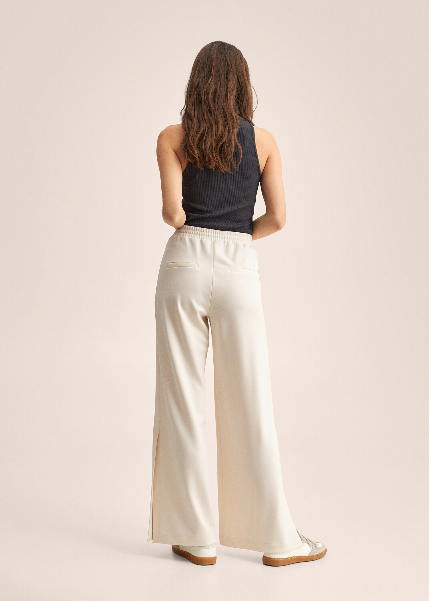 Wideleg trousers with elastic waist - Reverse of the article
