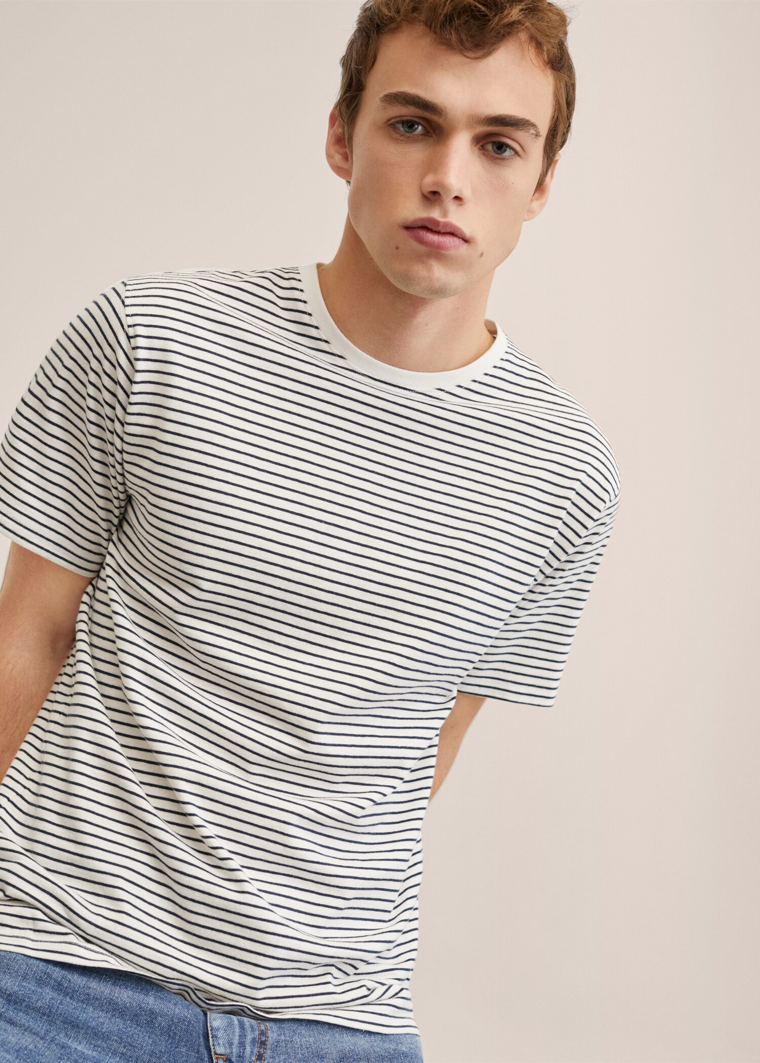 Striped cotton T-shirt - Details of the article 1