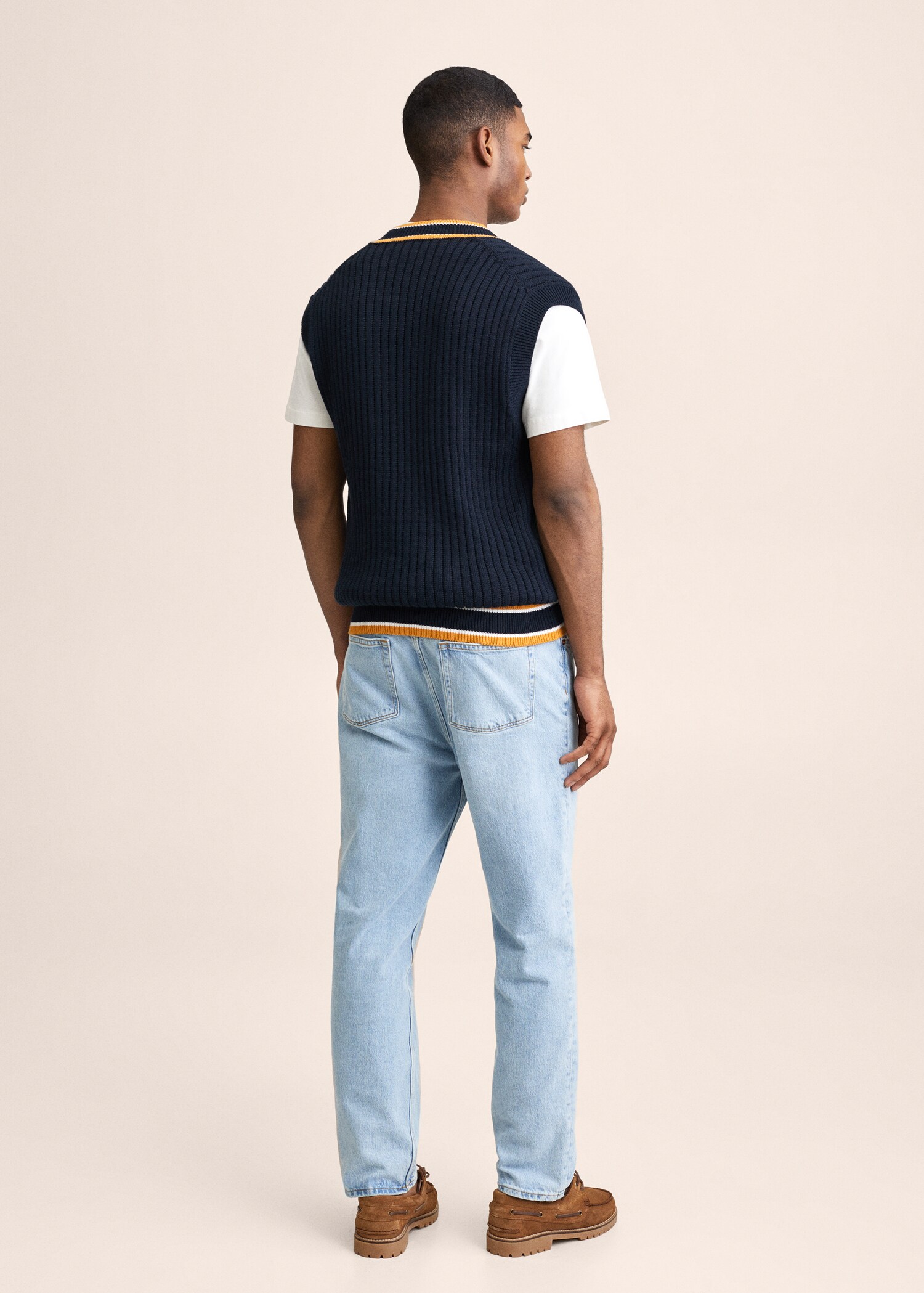 Cotton varsity gilet - Reverse of the article