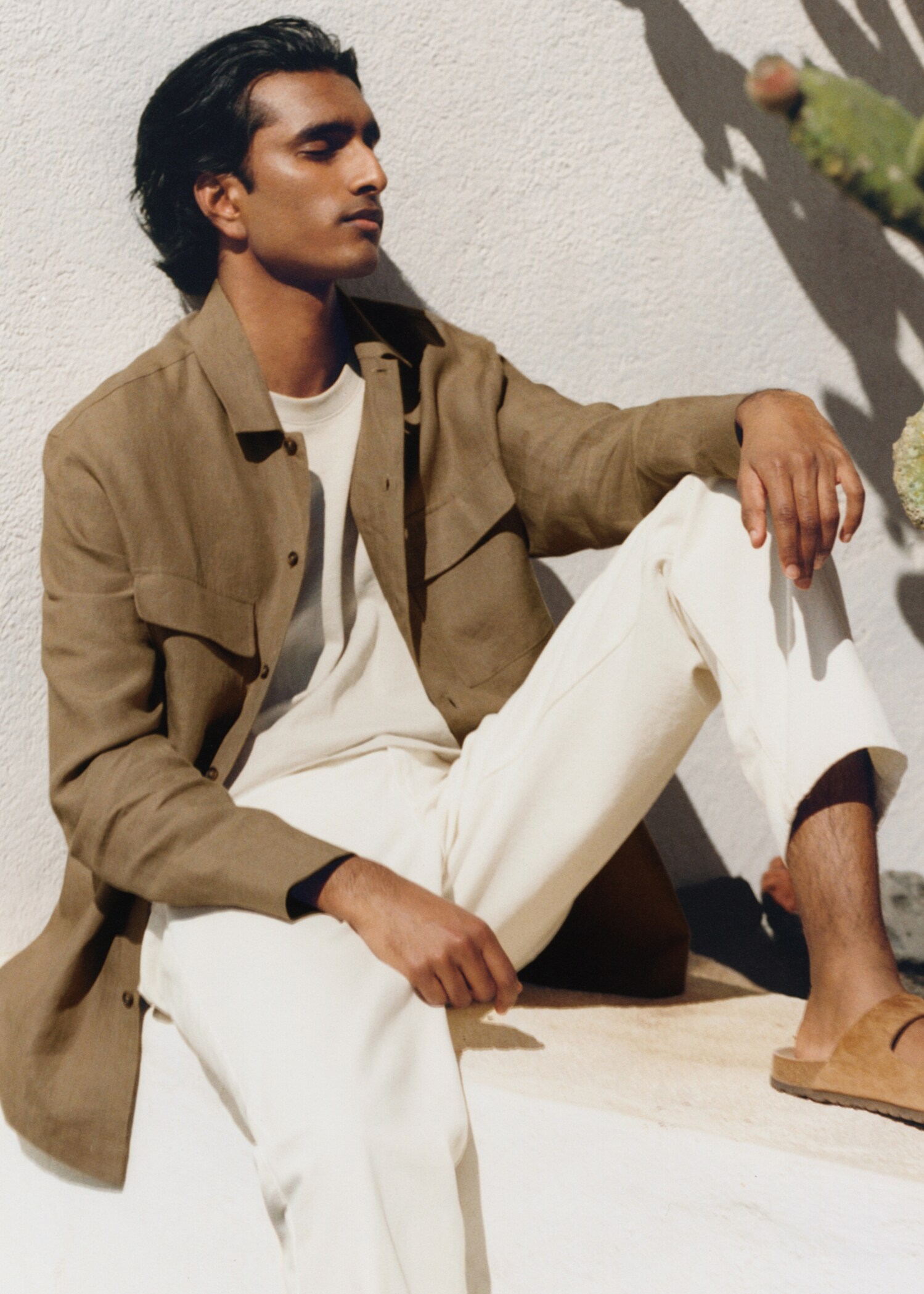 Linen overshirt with pocket - Details of the article 5