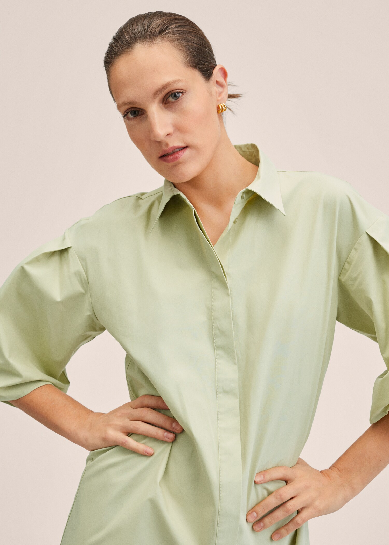 Vestido camisero algodón oversize - Detalle del artículo 1