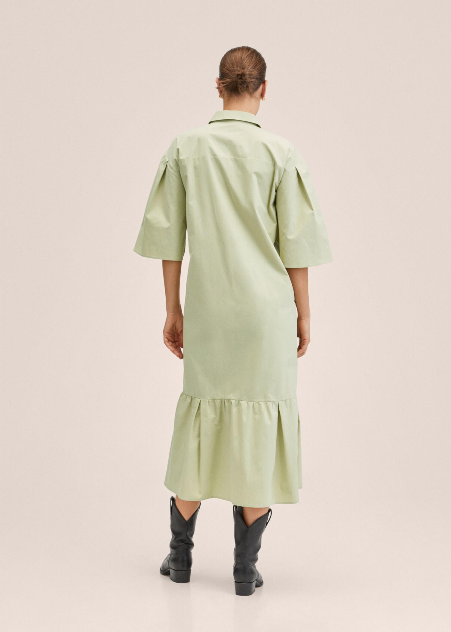 Vestido camisero algodón oversize - Reverso del artículo