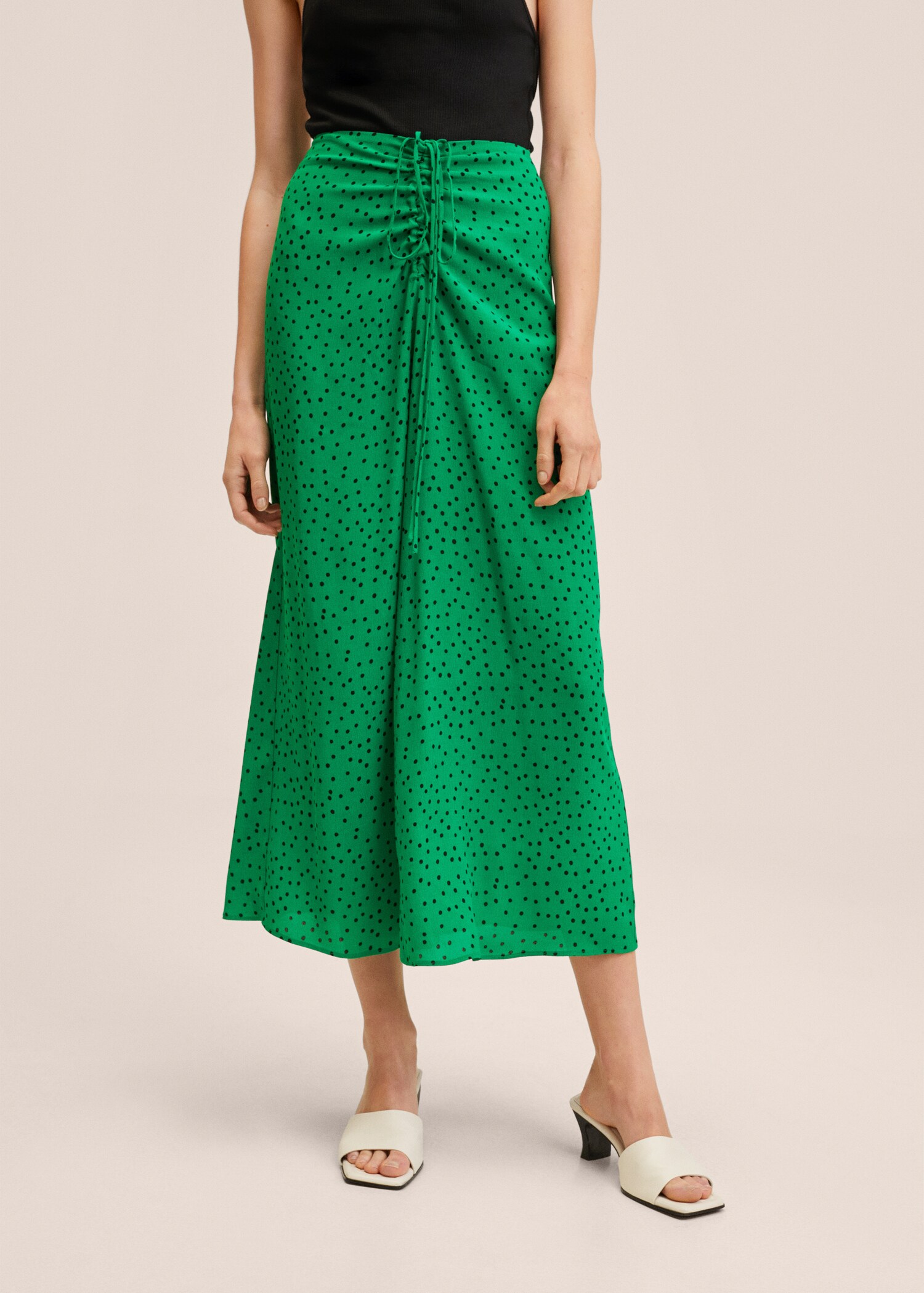 Faldilla estampada frunzida - Pla mig