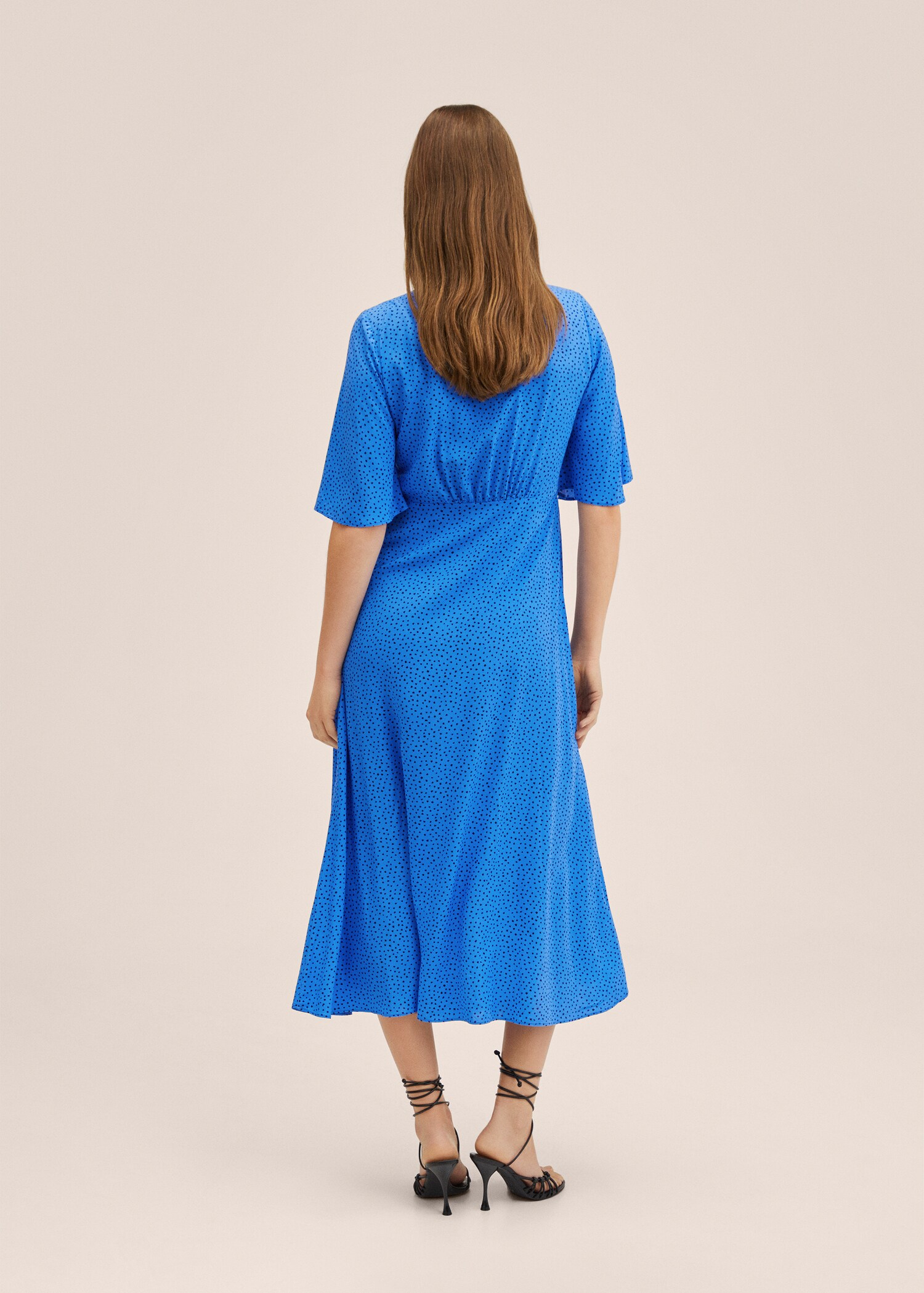 Vestido fruncido estampado - Reverso del artículo