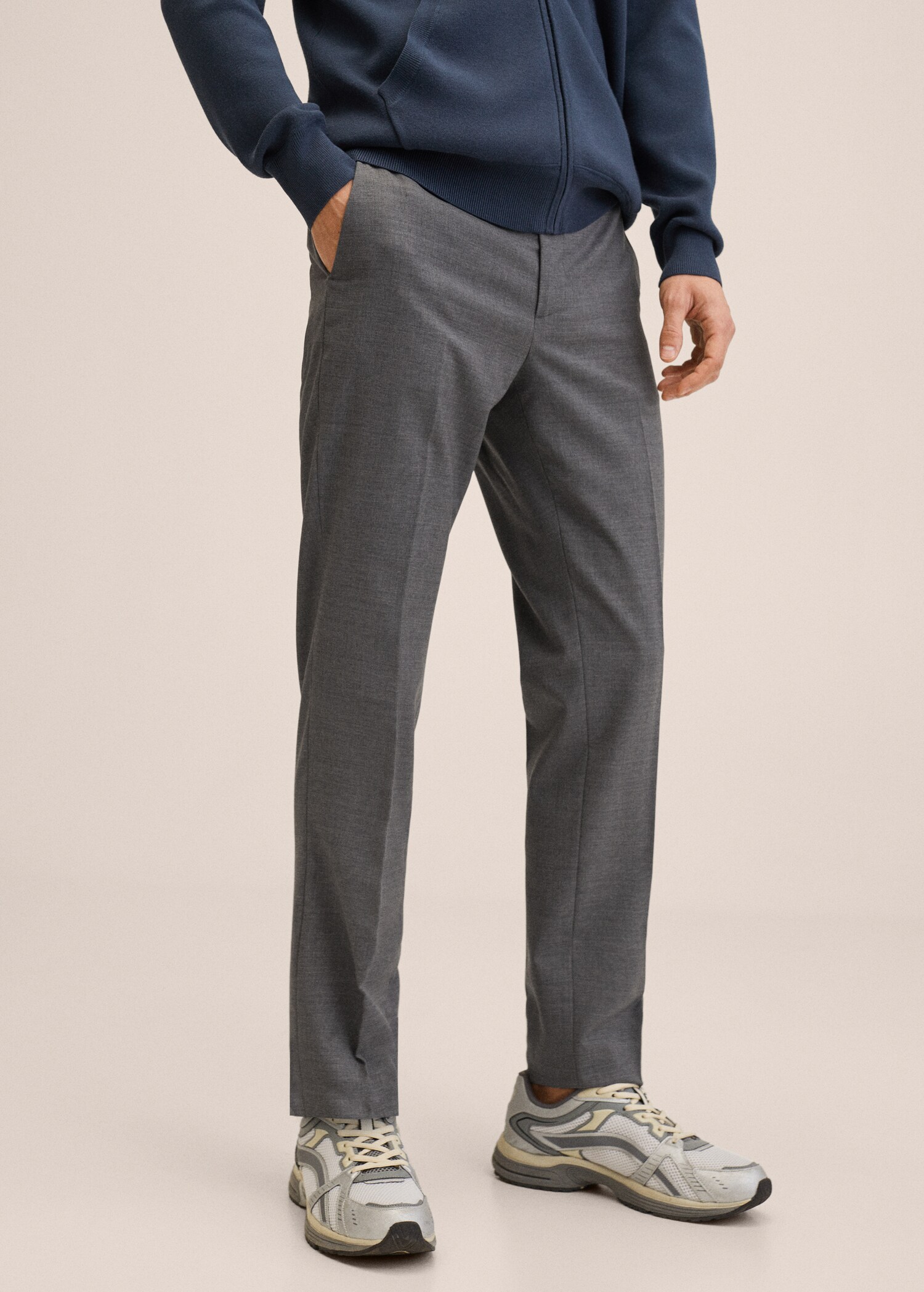 Pantalón traje slim fit lana virgen - Plano medio