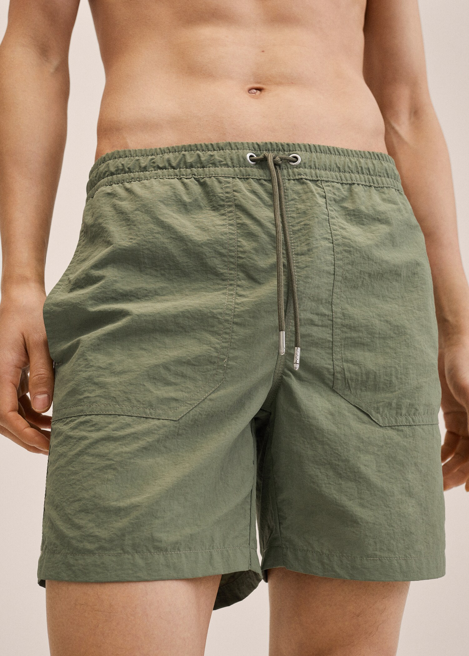 Cord plain swimming trunks - Details of the article 1