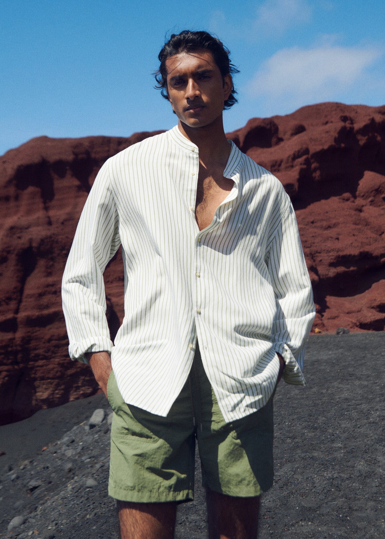 Cord plain swimming trunks - Details of the article 5