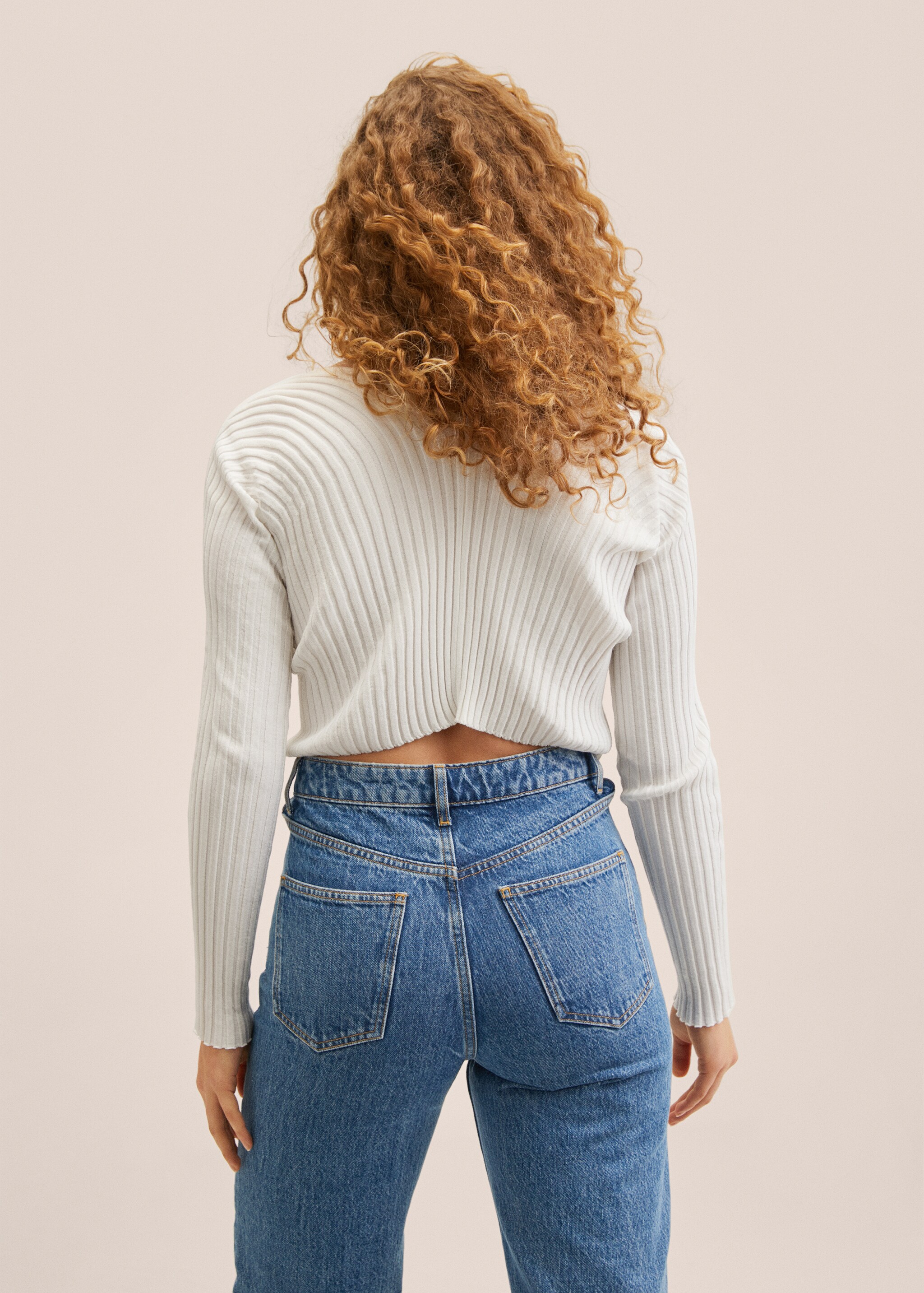 Knitted cropped cardigan - Reverse of the article