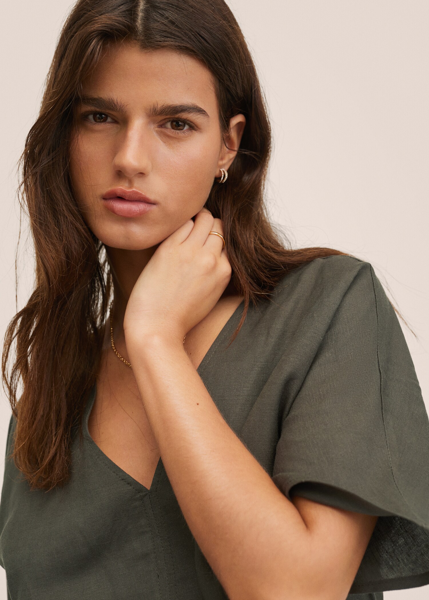 Belt linen dress - Details of the article 2