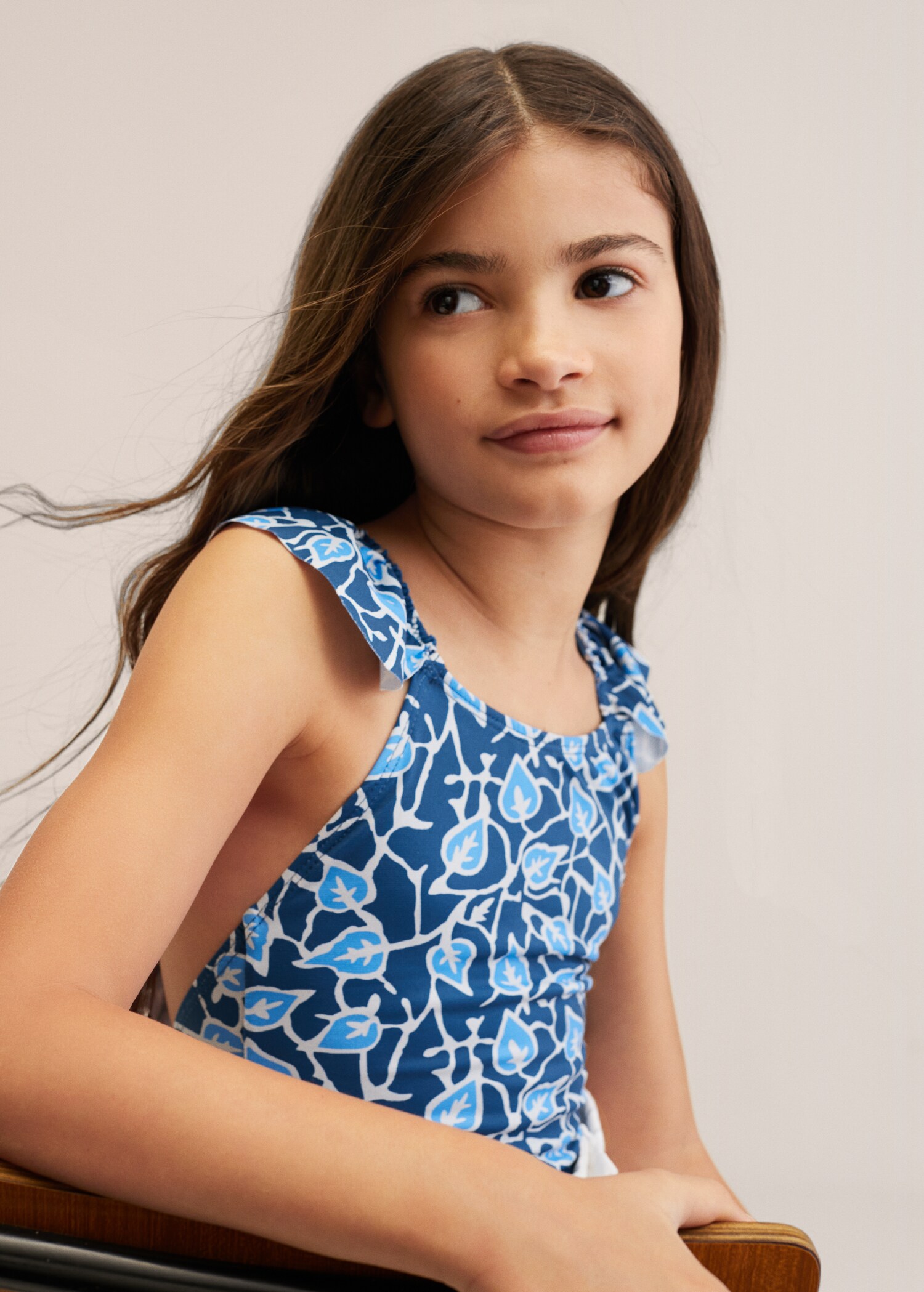 Leaf-print swimsuit - Details of the article 2