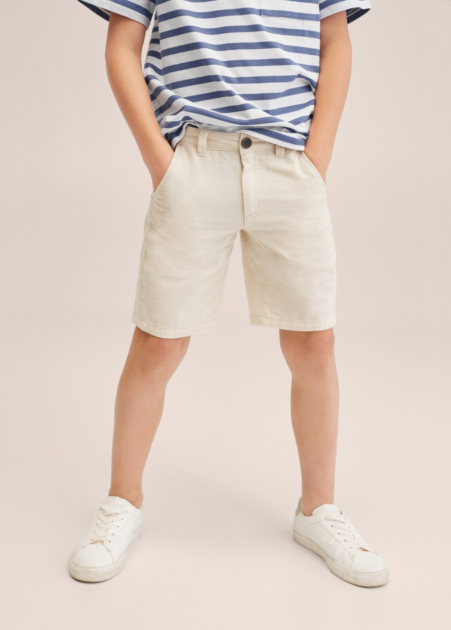 Linen cotton bermuda shorts - Details of the article 1