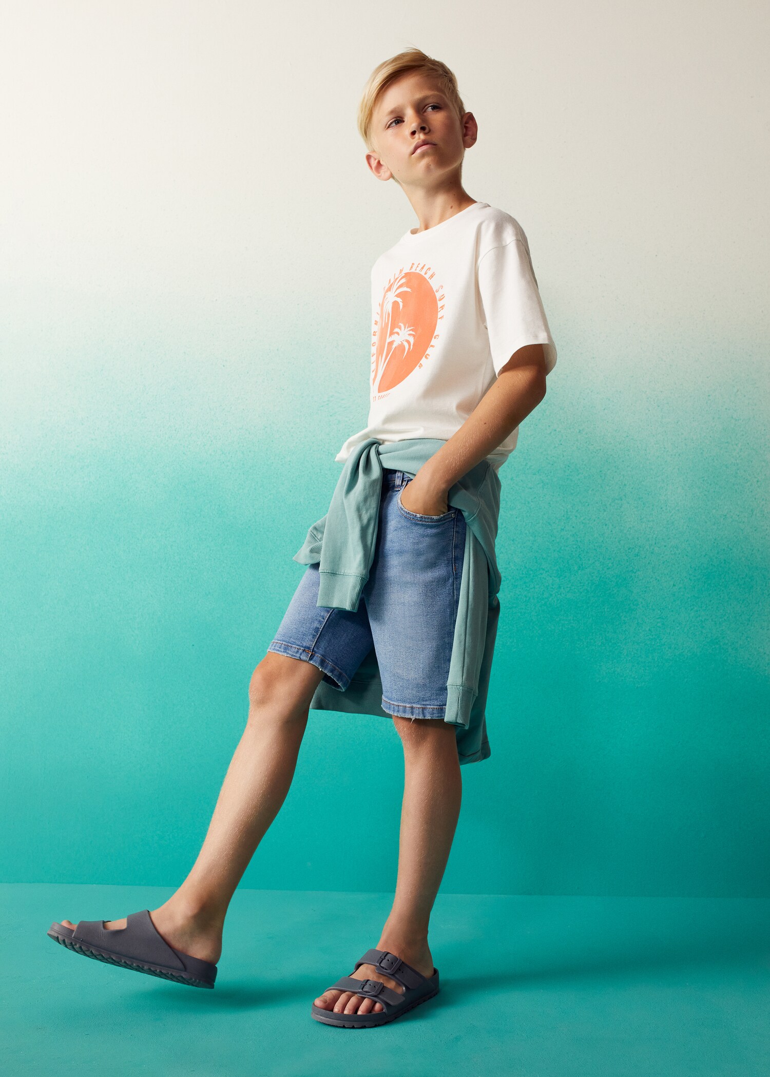 Cotton denim shorts - Details of the article 7