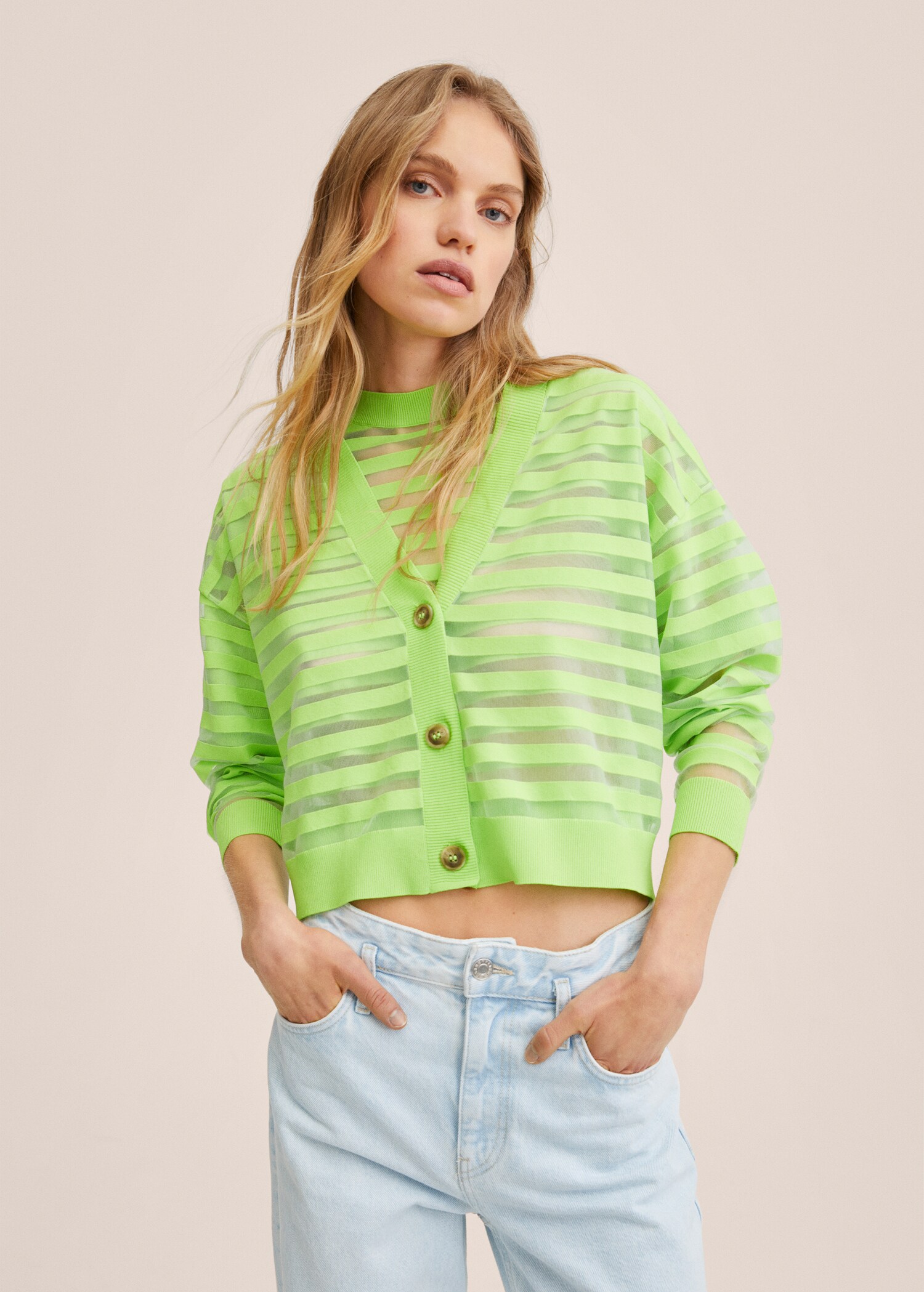 Stripped knit cardigan - Medium plane
