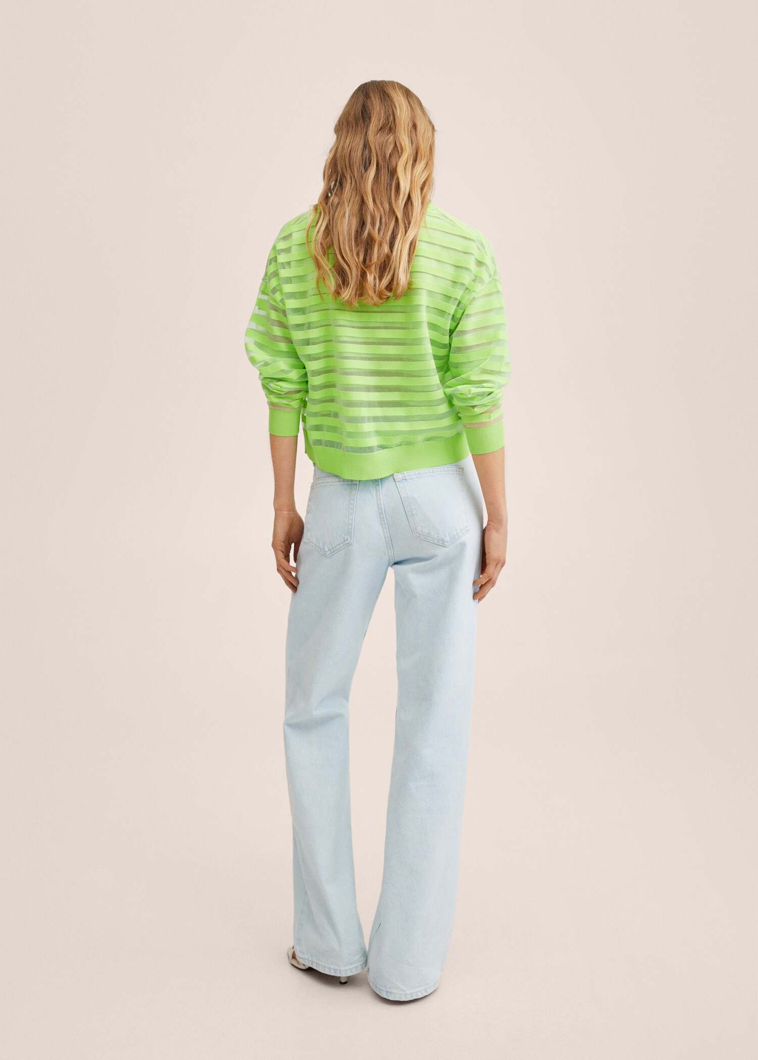 Stripped knit cardigan - Reverse of the article