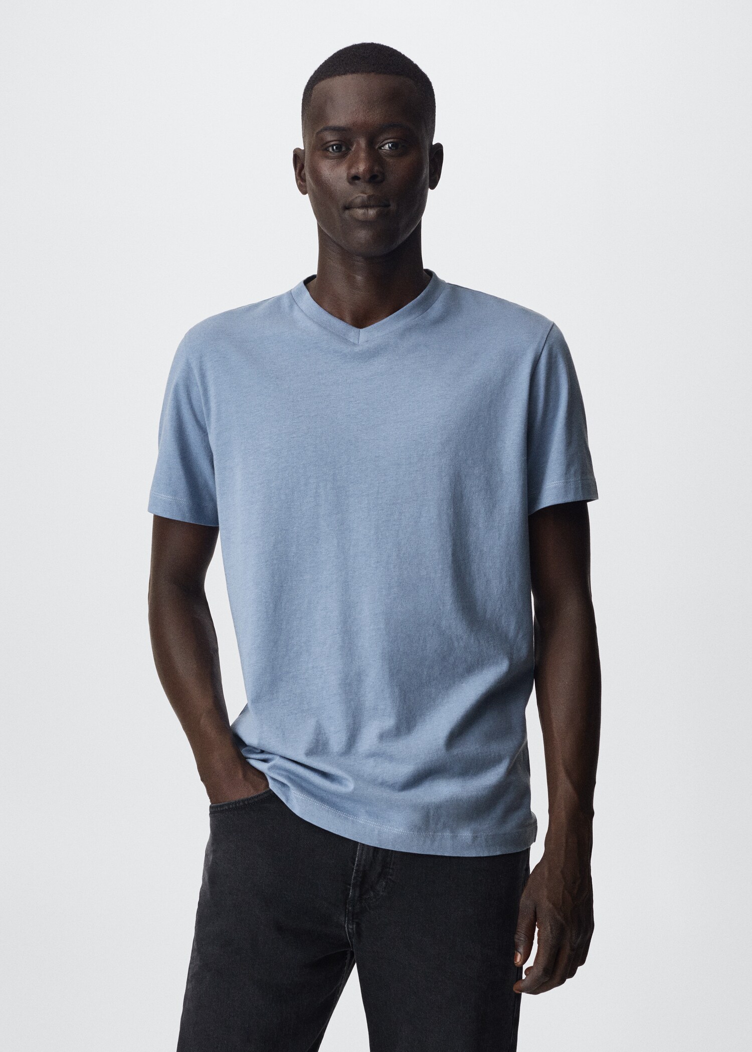 Sustainable cotton basic T-shirt - Medium plane