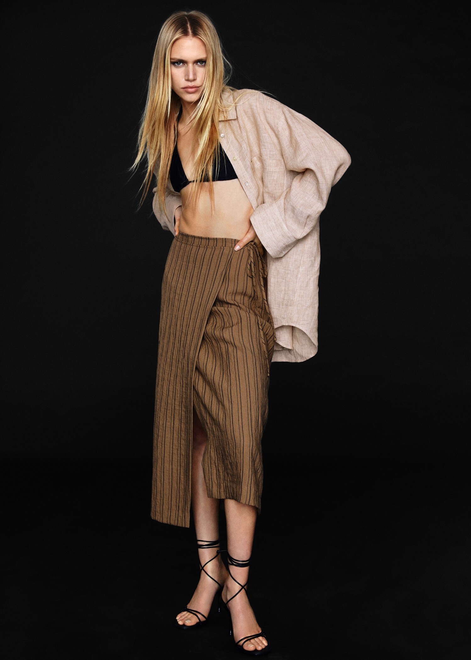 Striped wrap skirt - Details of the article 7