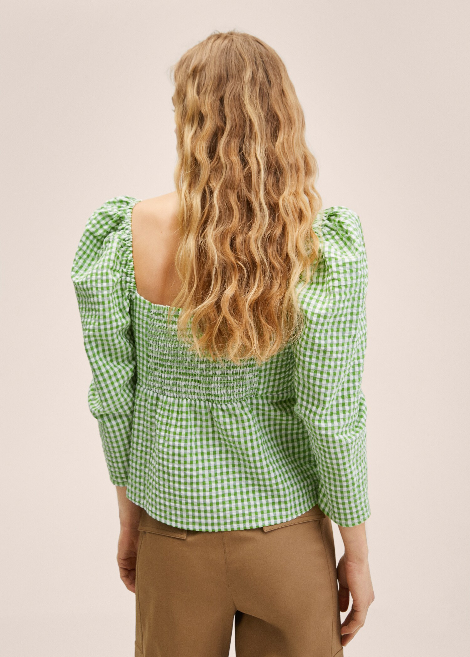 Blusa algodón cuadro vichy - Reverso del artículo