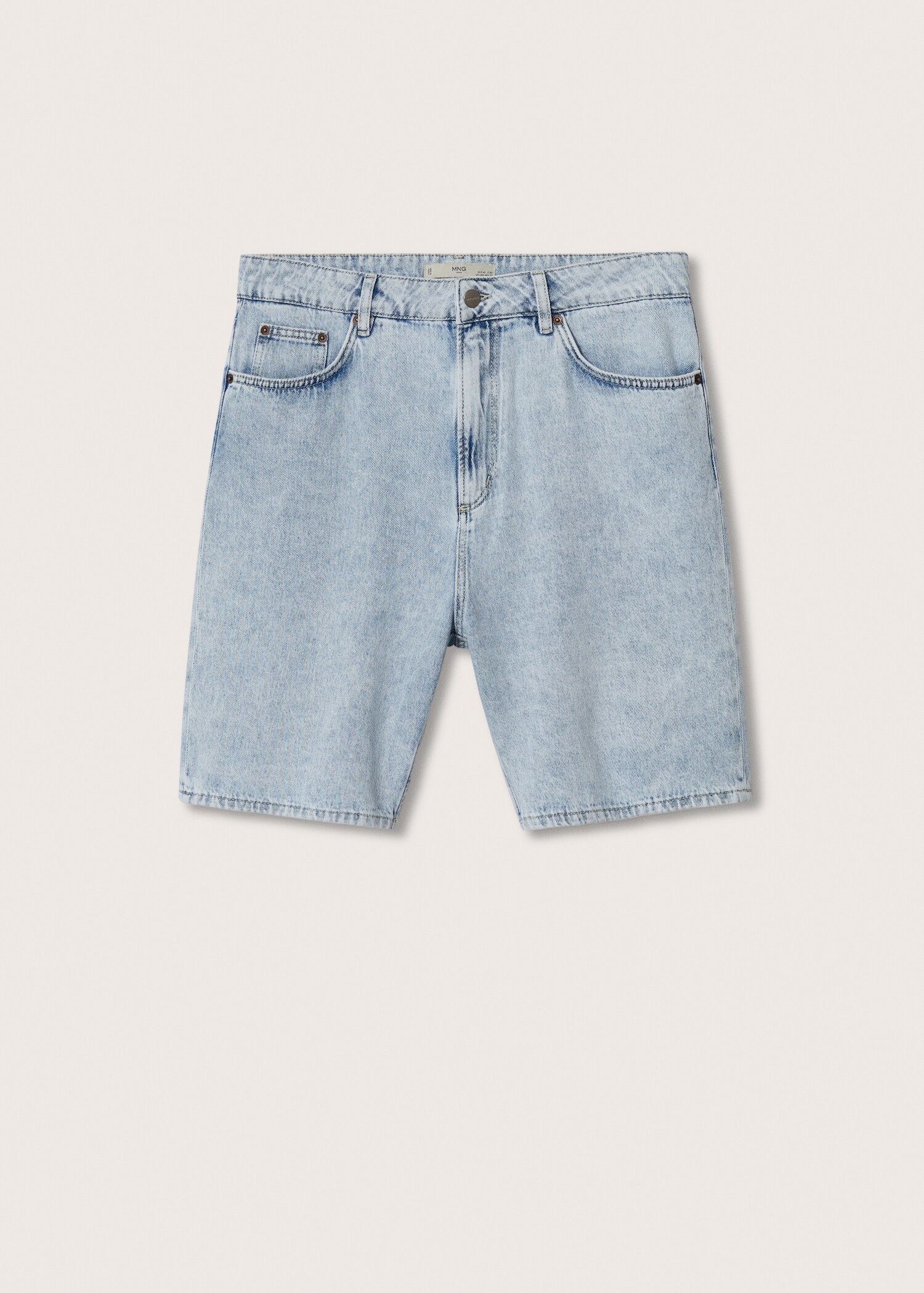 Bleach wash denim Bermuda shorts - Article without model