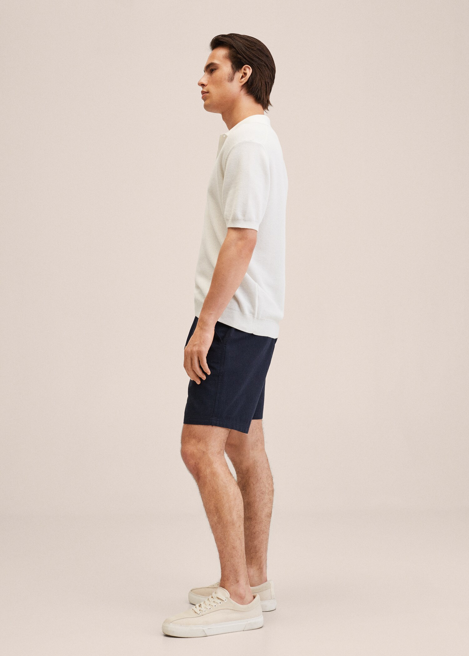 Bermudashorts aus Baumwoll-/Leinen-Mix mit Kordelzug - Detail des Artikels 2