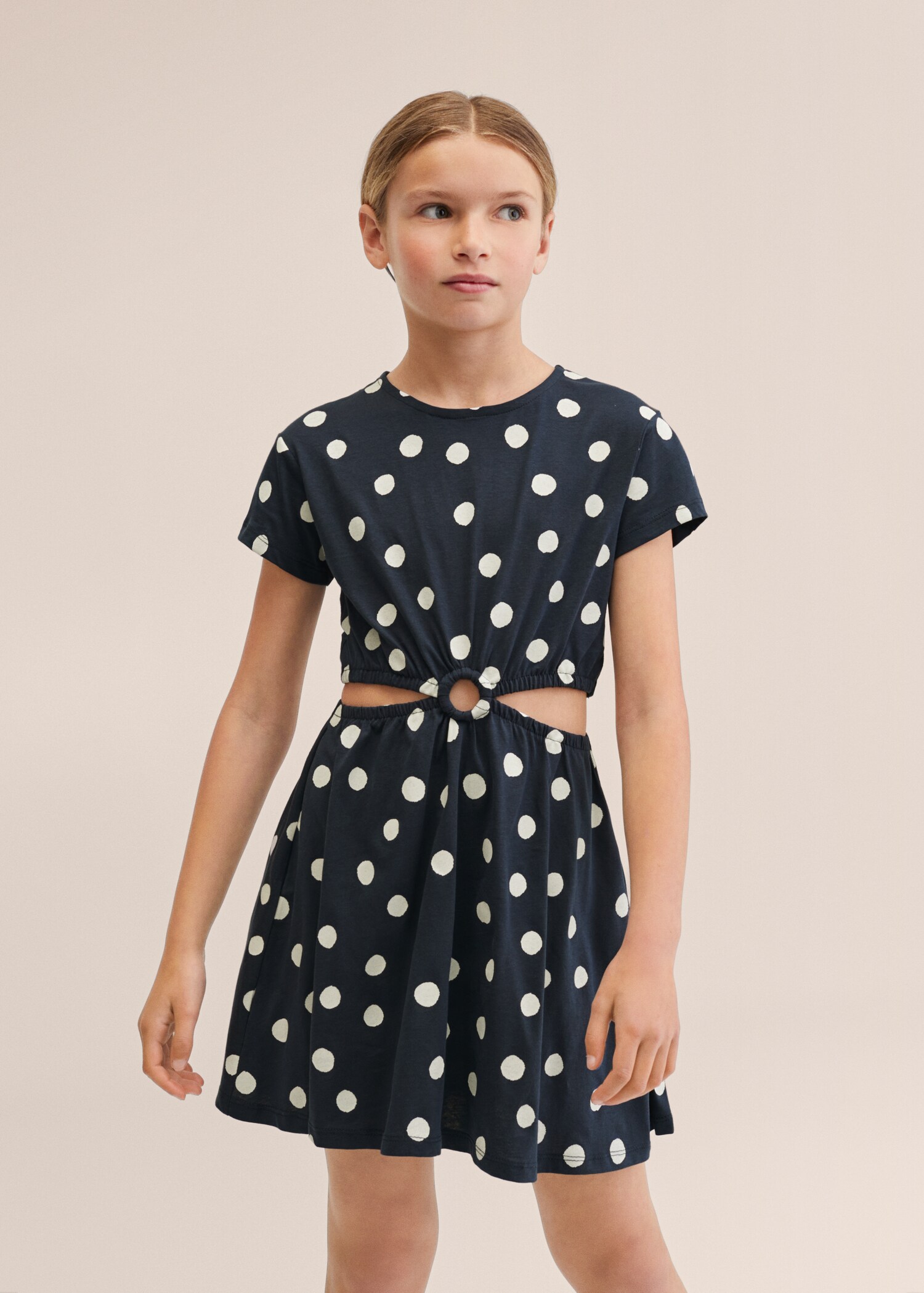 Printed cut-out detail dress - Medium plane