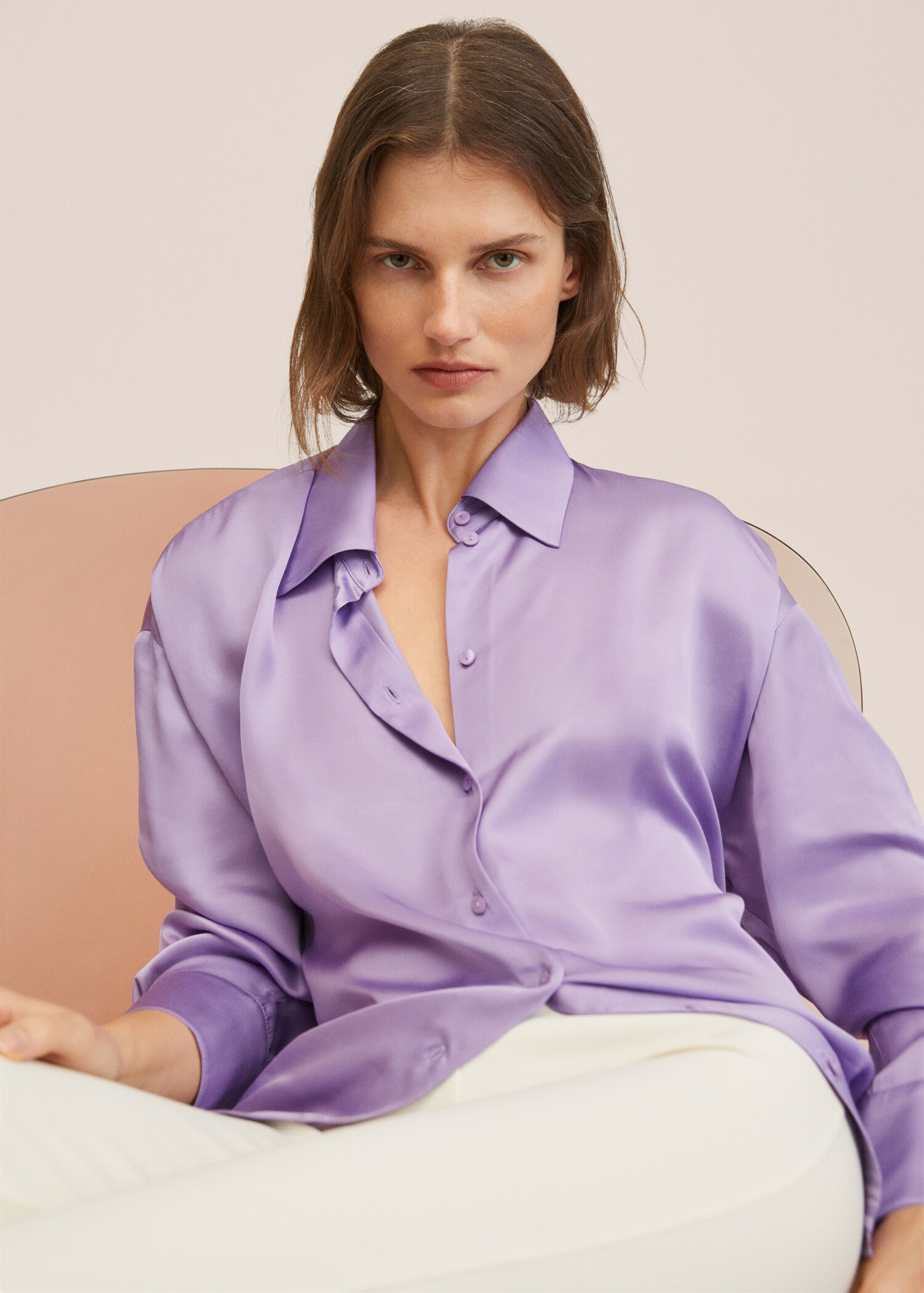 Camisa satinada oversize - Detalle del artículo 2