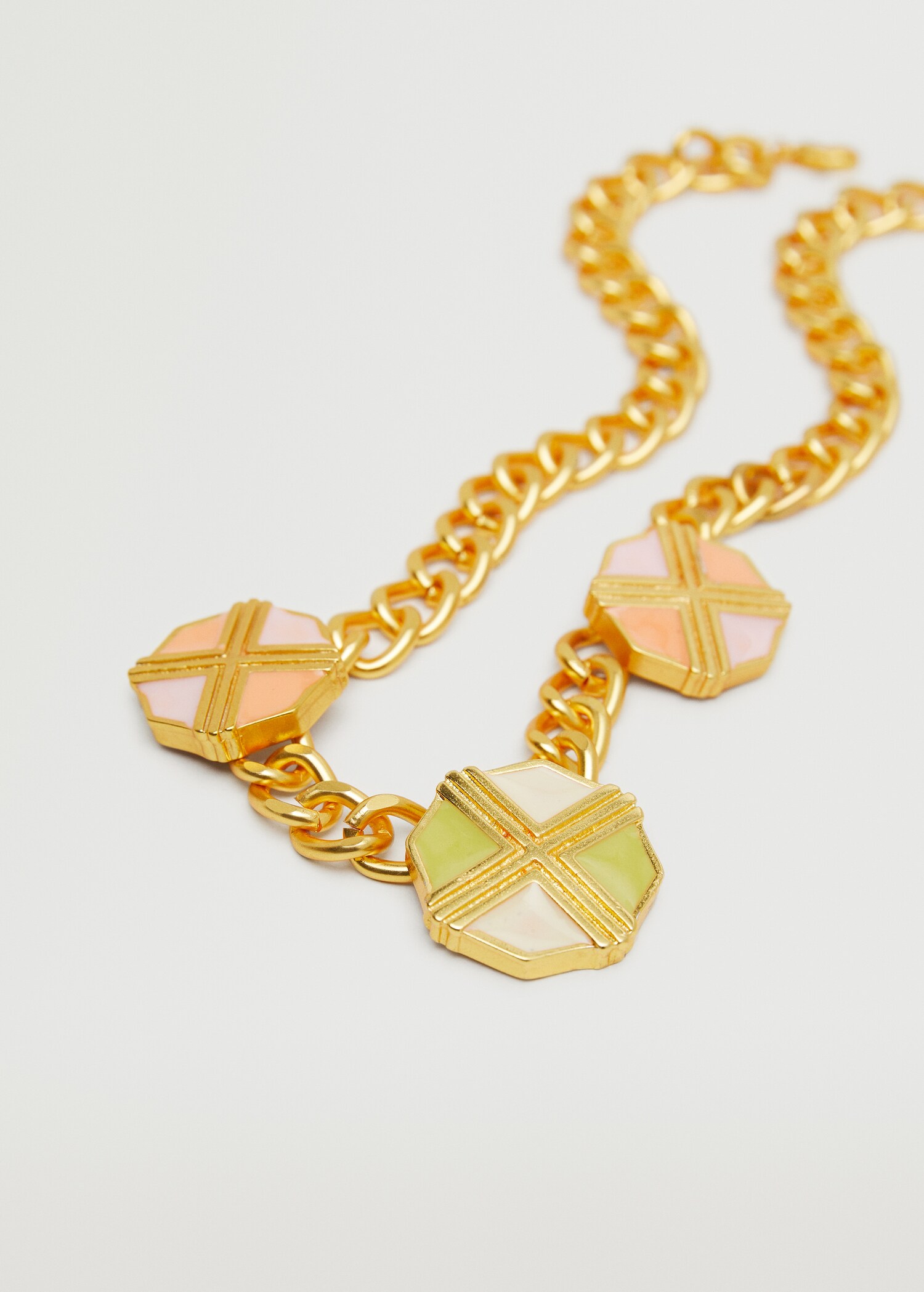 Collar cadena colgantes - Plano medio