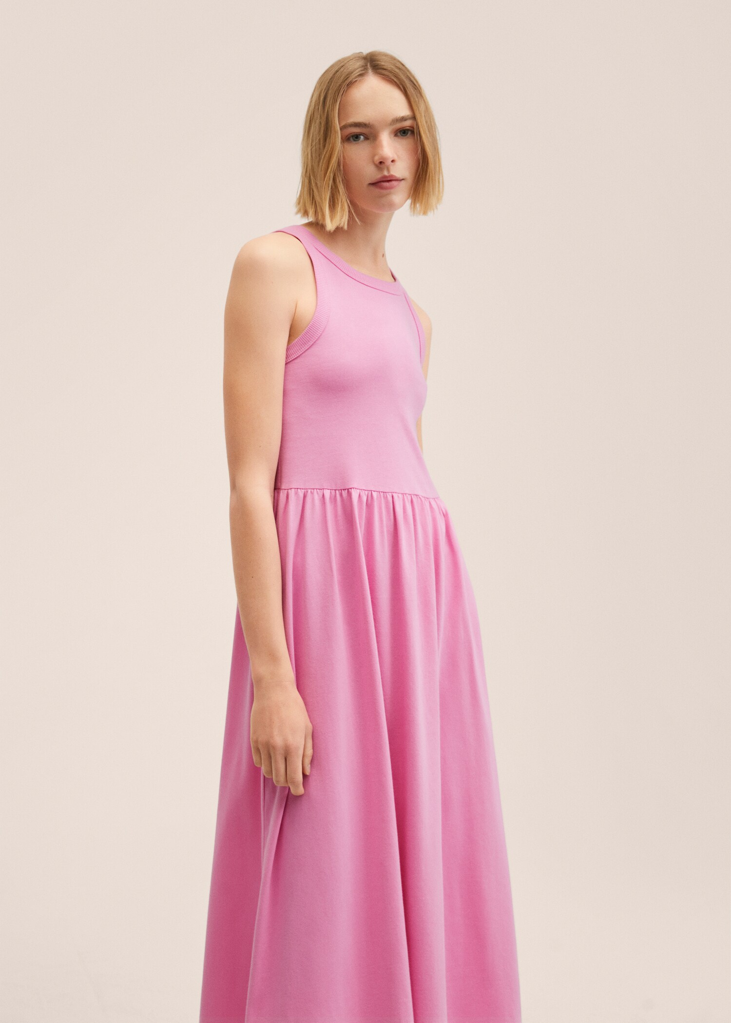 Vestido combinado algodón - Plano medio