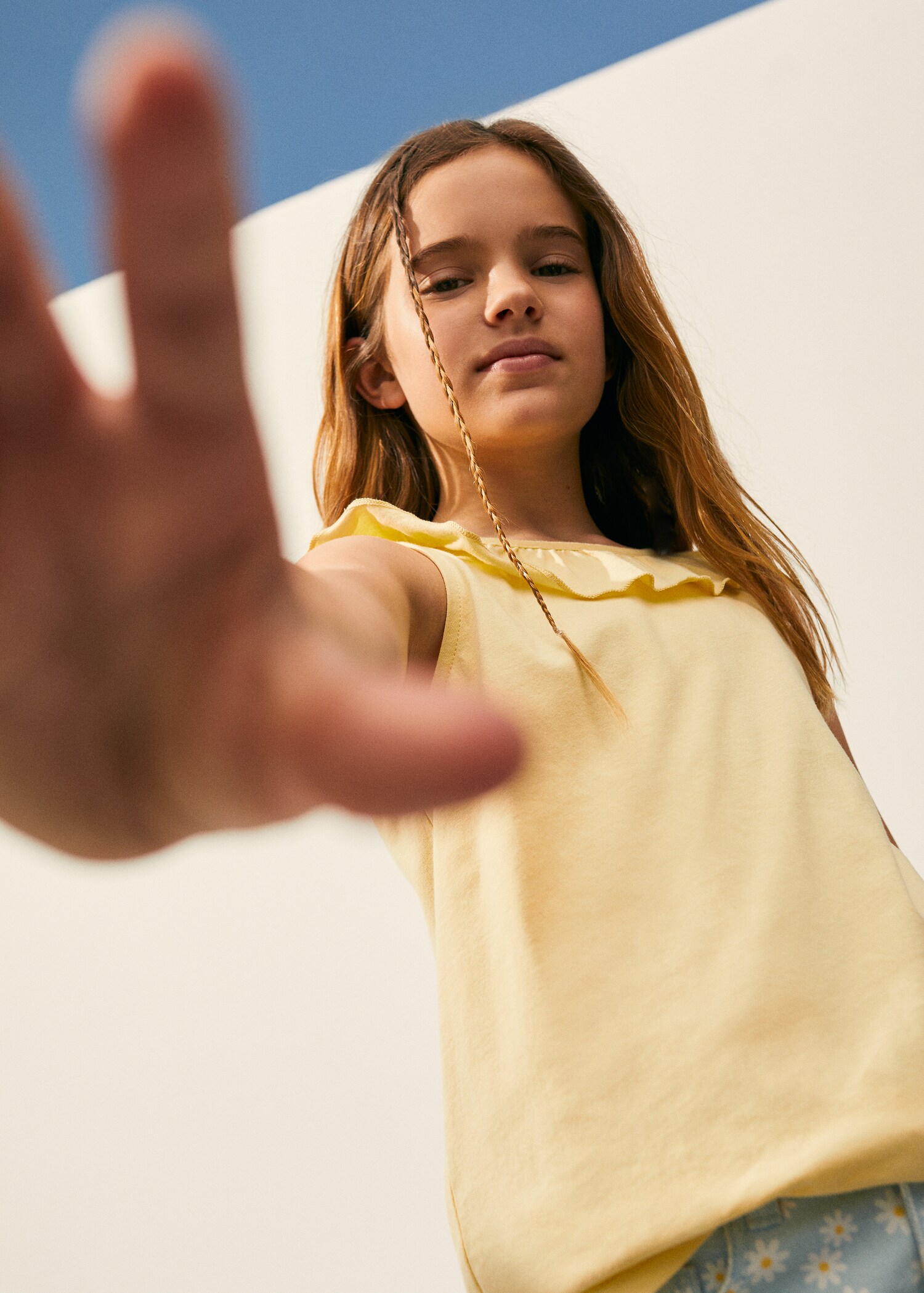 Ruffle cotton T-shirt - Details of the article 5