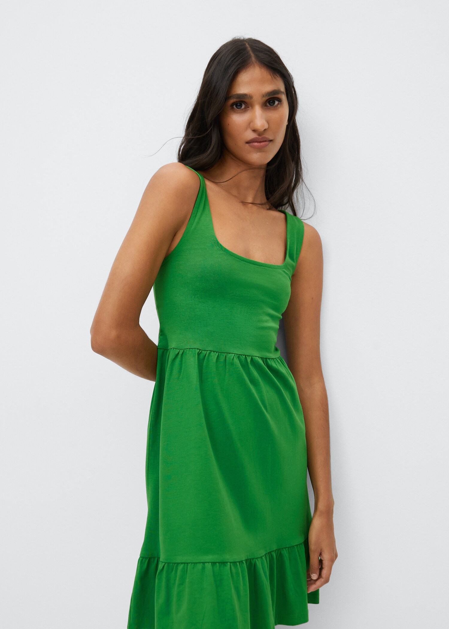 Frill cotton dress - Medium plane