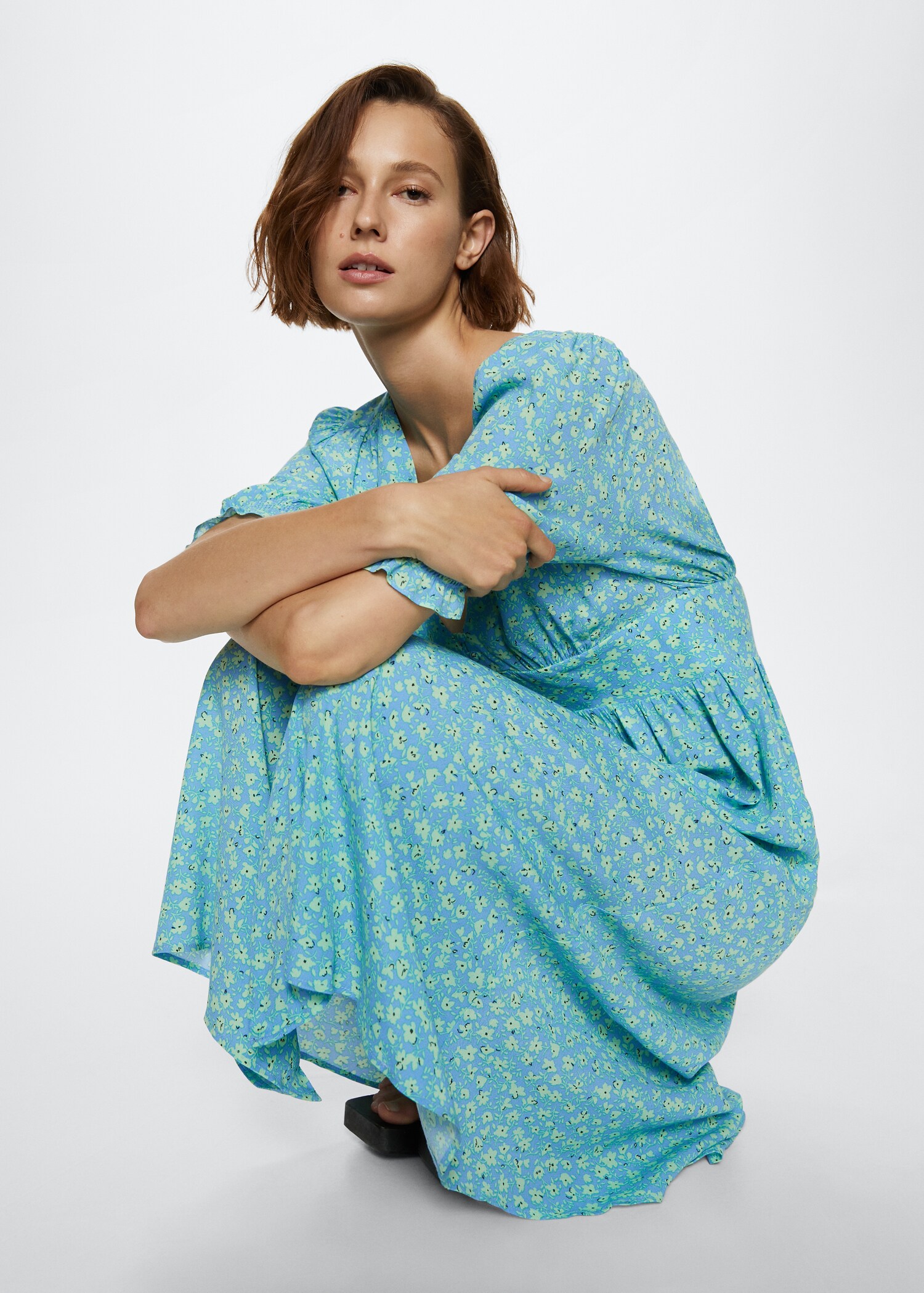 Flowy flower printed dress - Details of the article 1