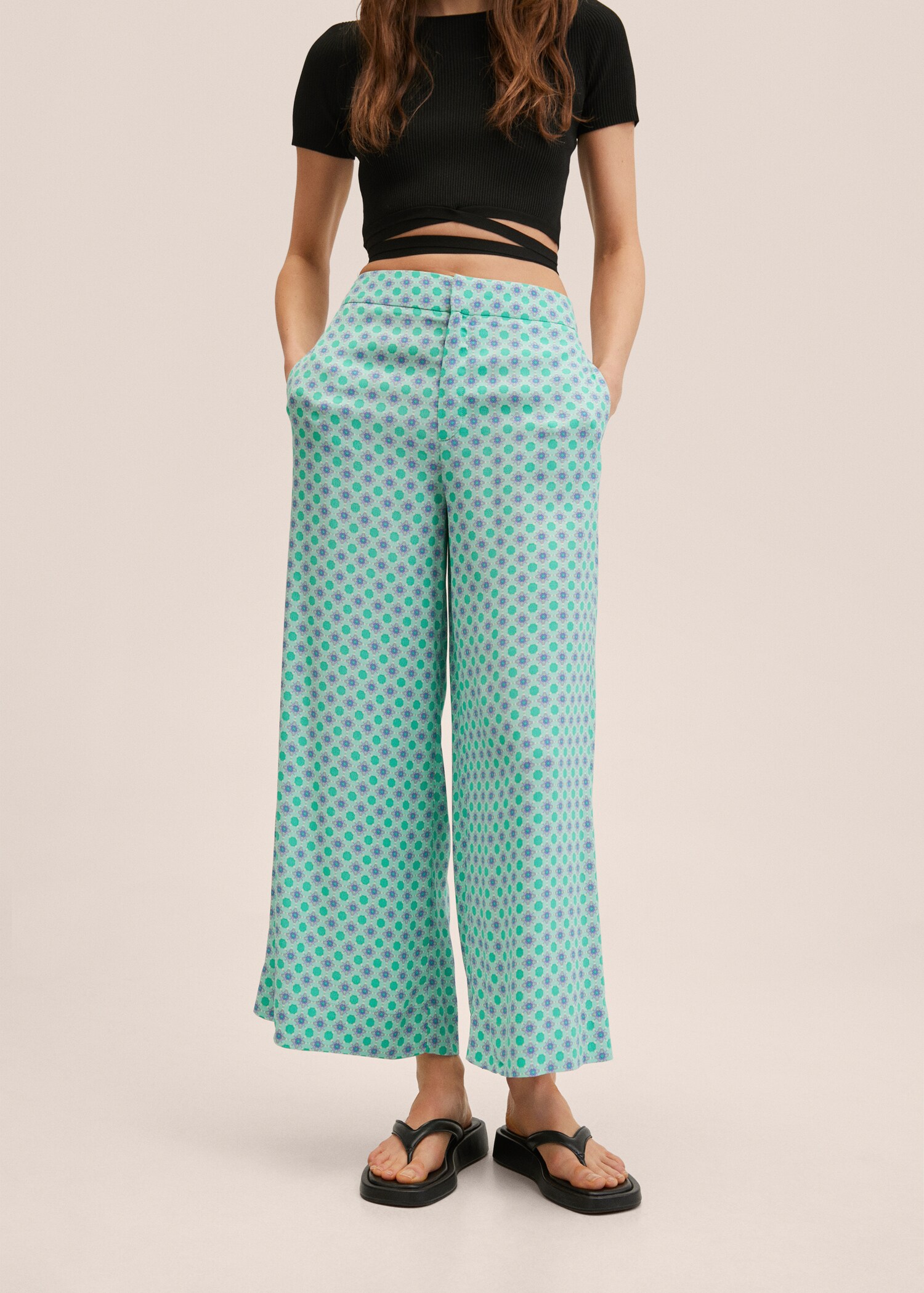 Fluid culotte trousers - Medium plane