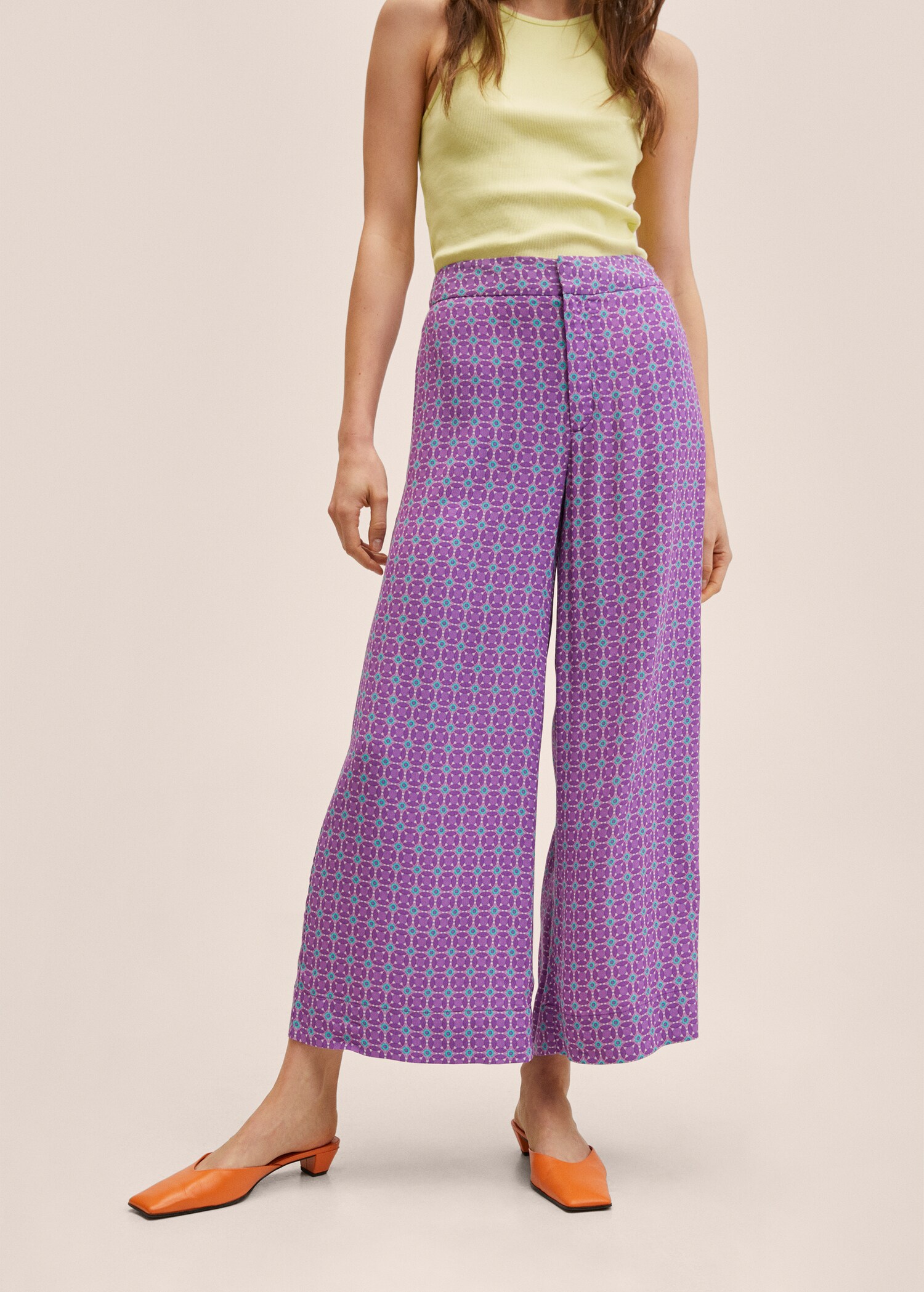 Fluid culotte trousers - Medium plane