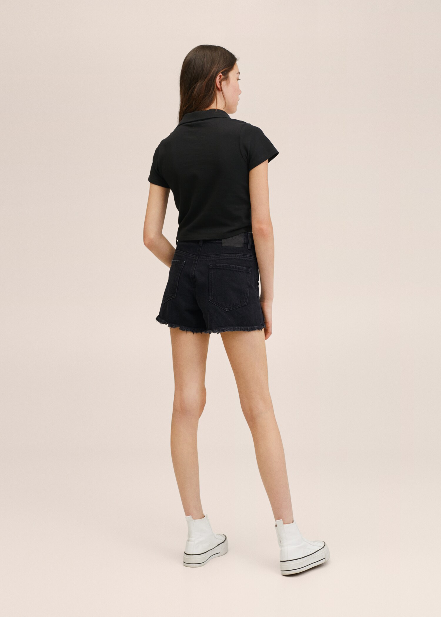 Ripped-detail denim short - Reverse of the article