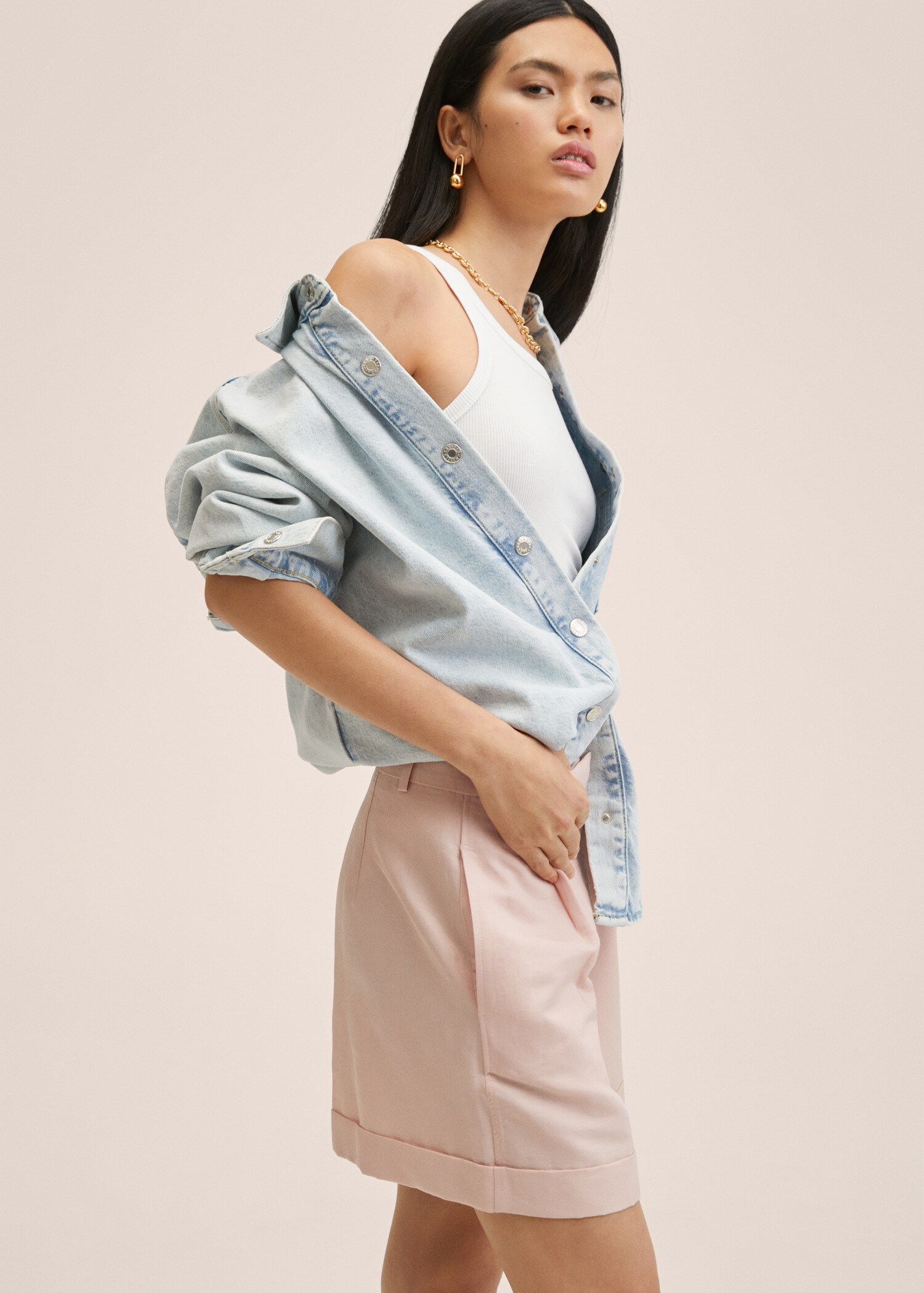 Pleated linen short - Details of the article 2