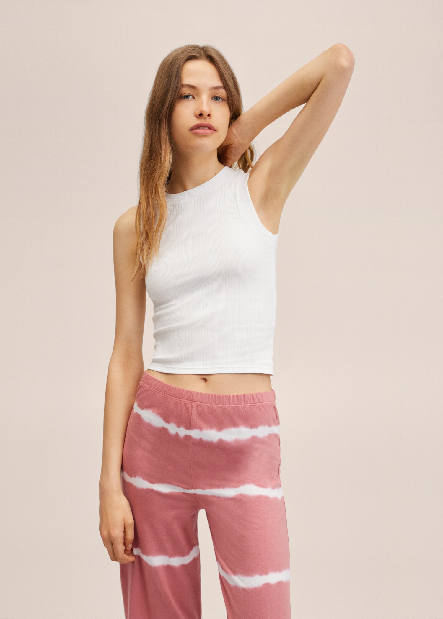 Ribbed cotton-blend top - Details of the article 1