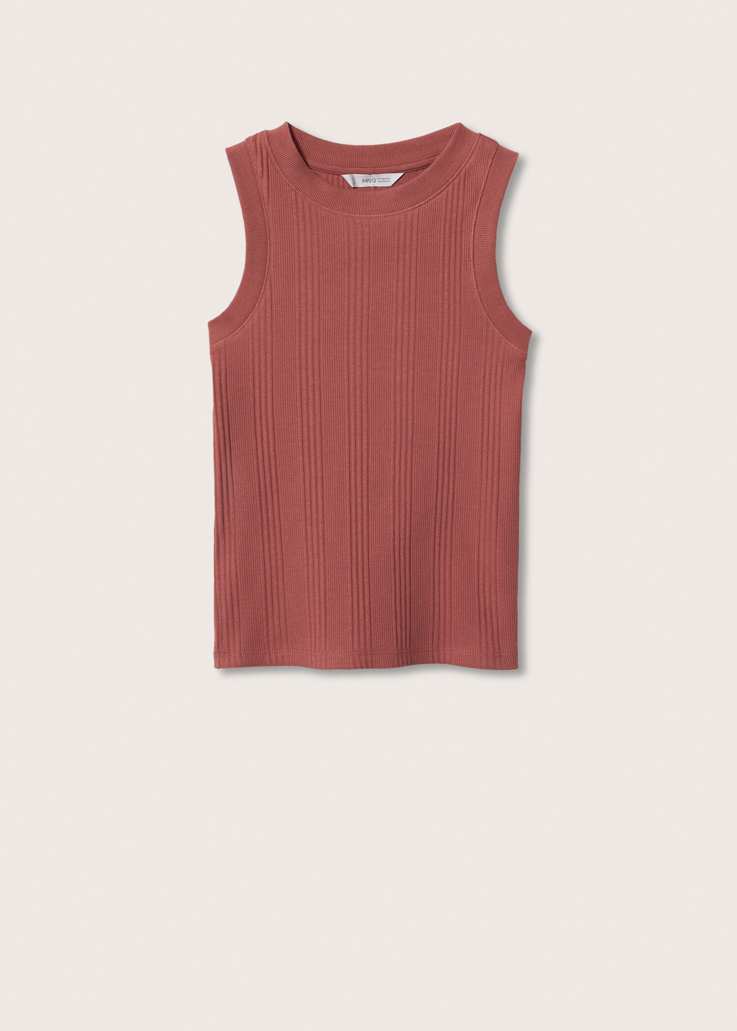 Ribbed cotton-blend top - Article without model