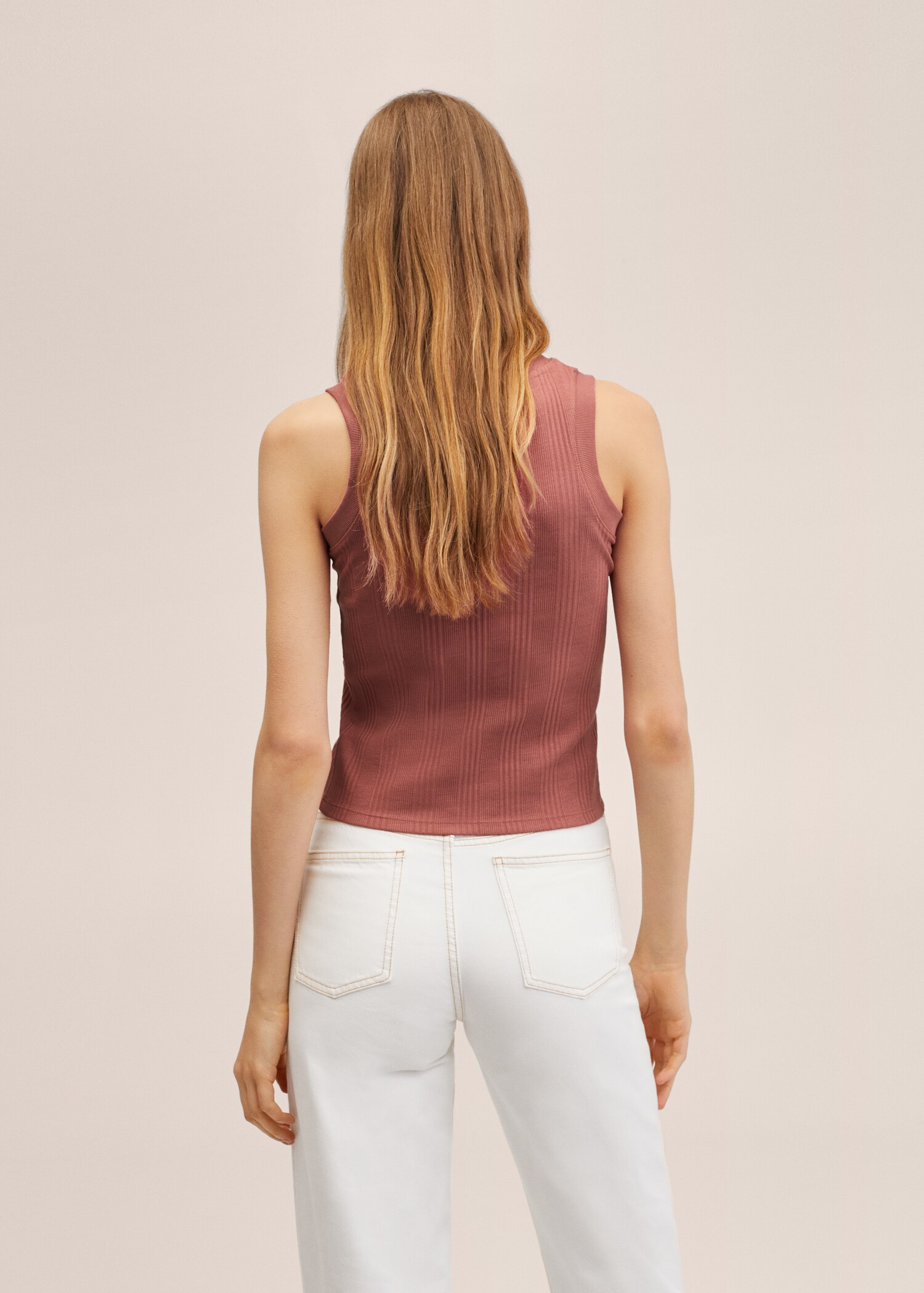 Ribbed cotton-blend top - Reverse of the article