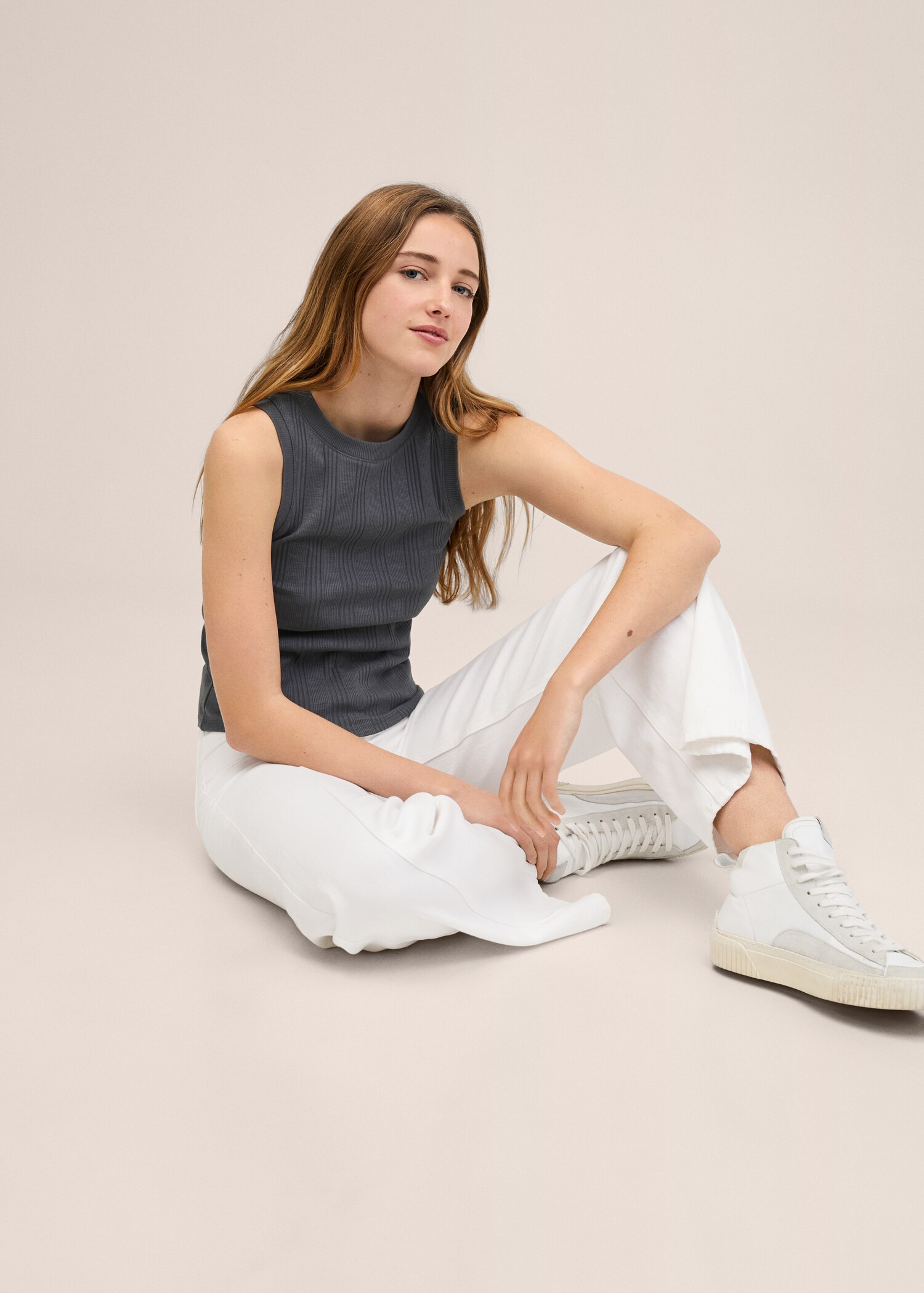 Ribbed cotton-blend top - Details of the article 3
