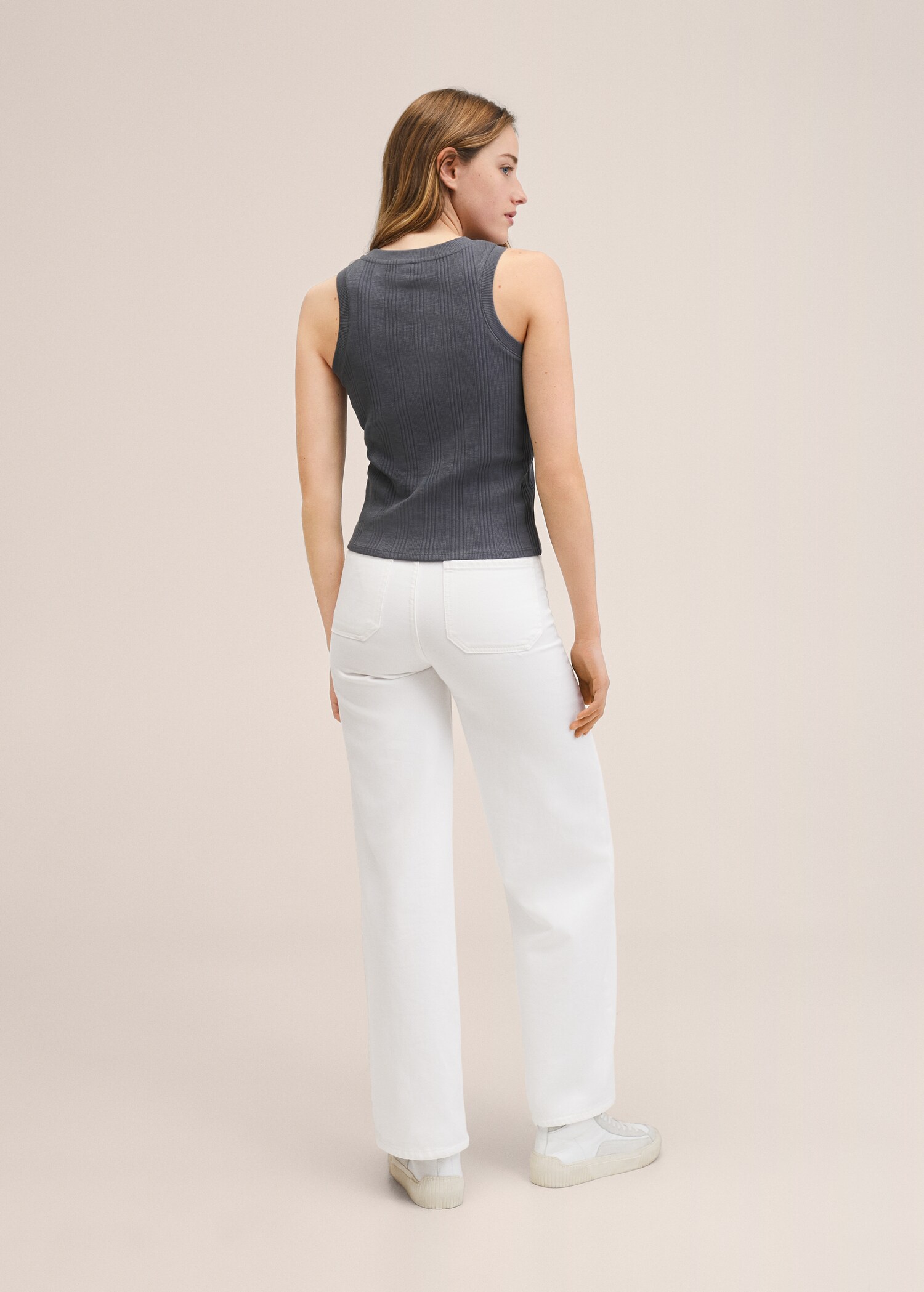 Ribbed cotton-blend top - Reverse of the article