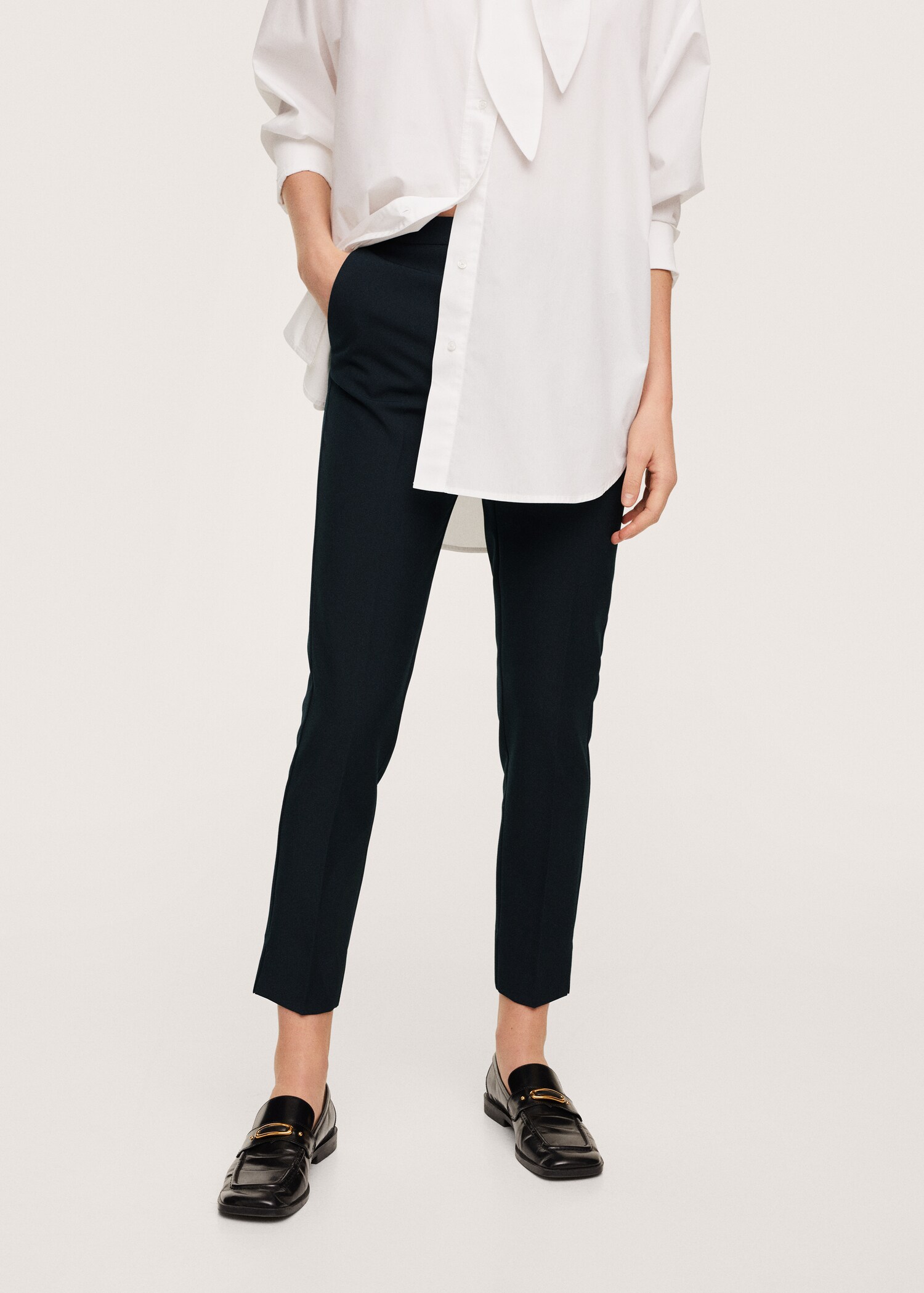 Oblekové kalhoty slim fit - Náhled ve středové rovině