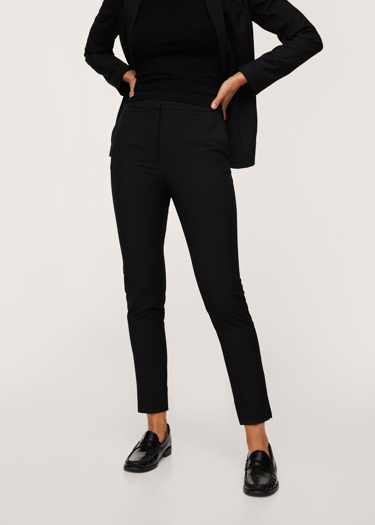 Oblekové kalhoty slim fit - Náhled ve středové rovině