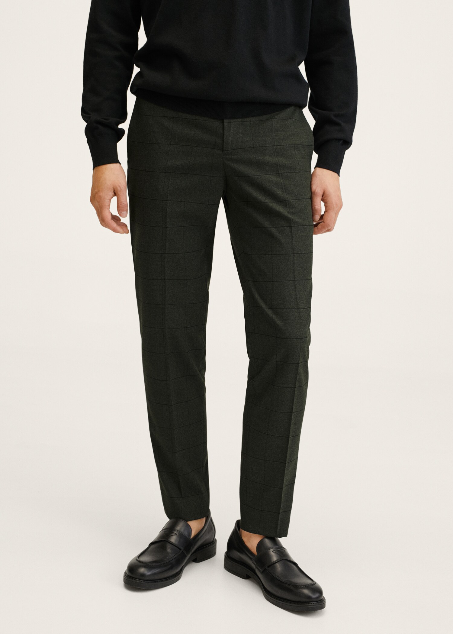 Pantalón traje super slim fit cuadros - Plano medio
