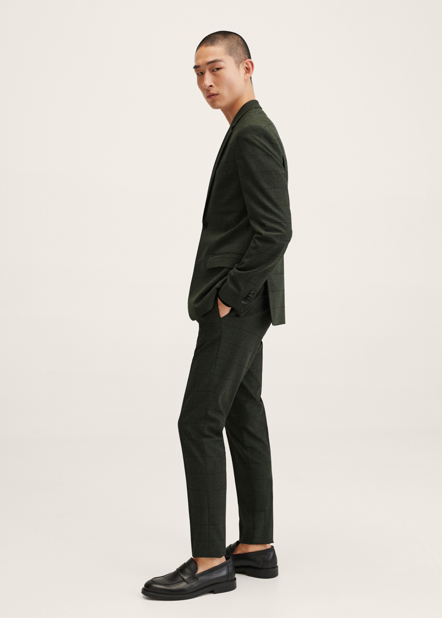 Pantalón traje super slim fit cuadros - Detalle del artículo 1