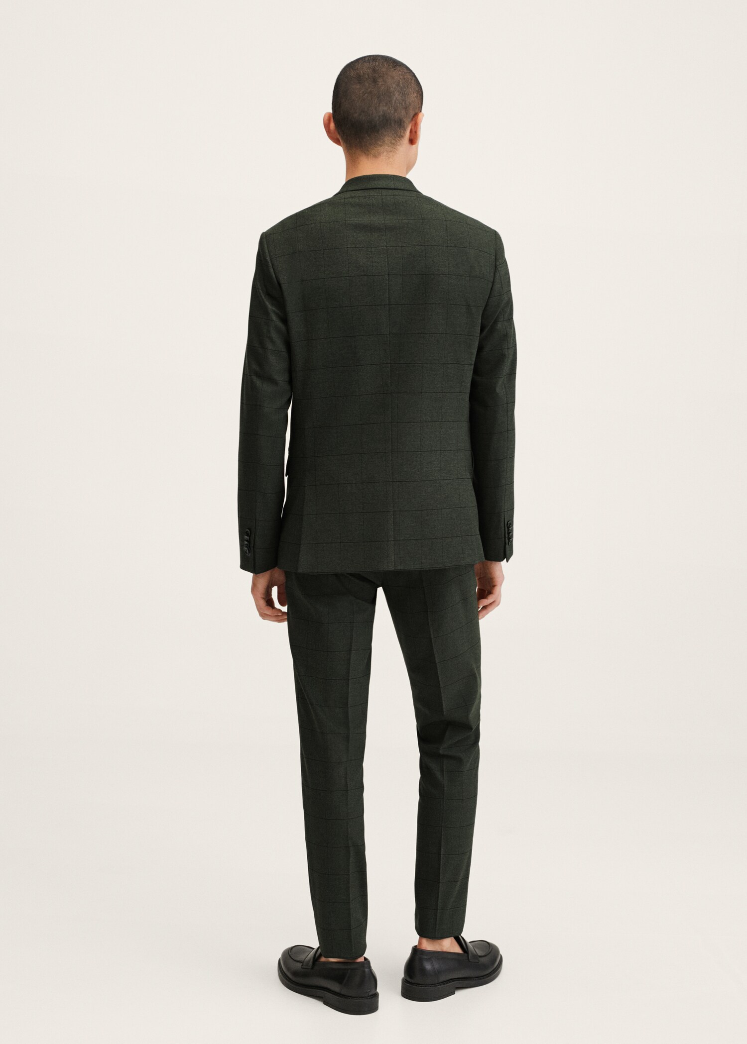 Pantalón traje super slim fit cuadros - Reverso del artículo