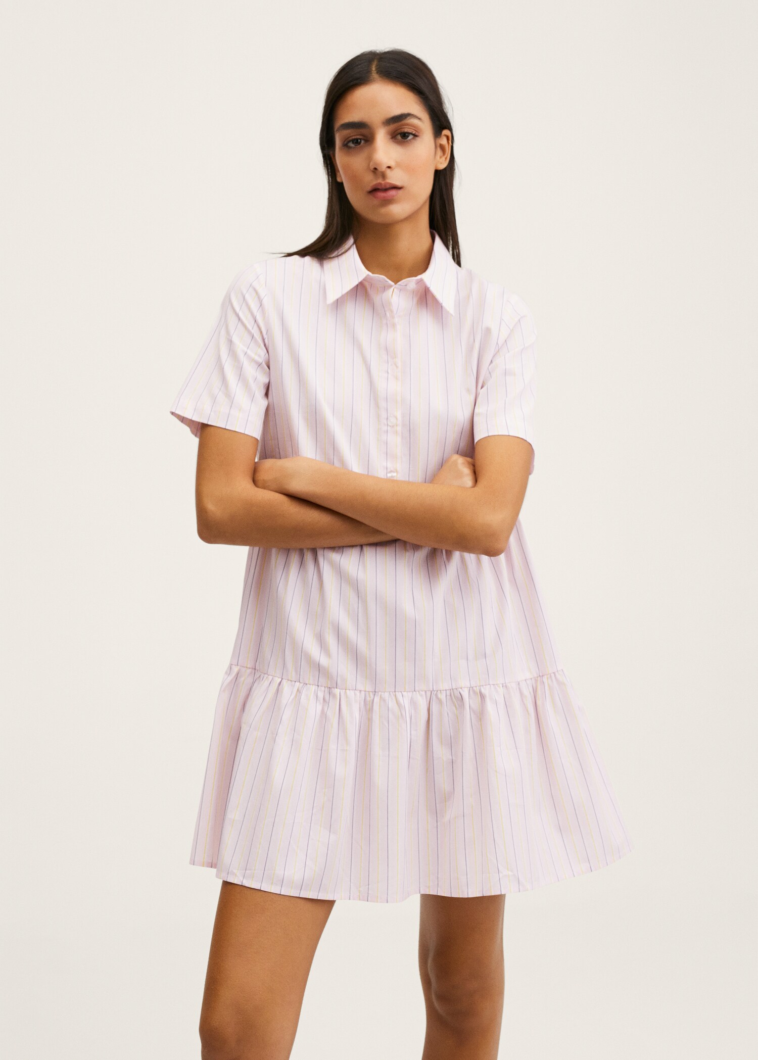 Frill cotton dress - Medium plane
