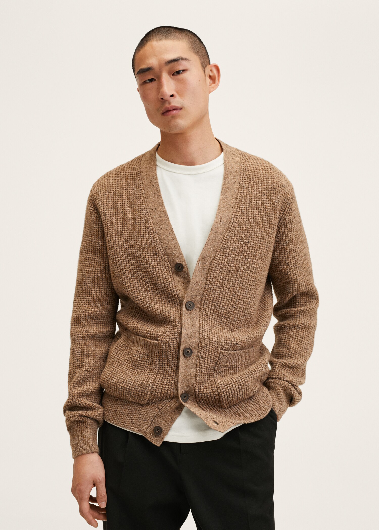 Structured wool cardigan - Medium plane