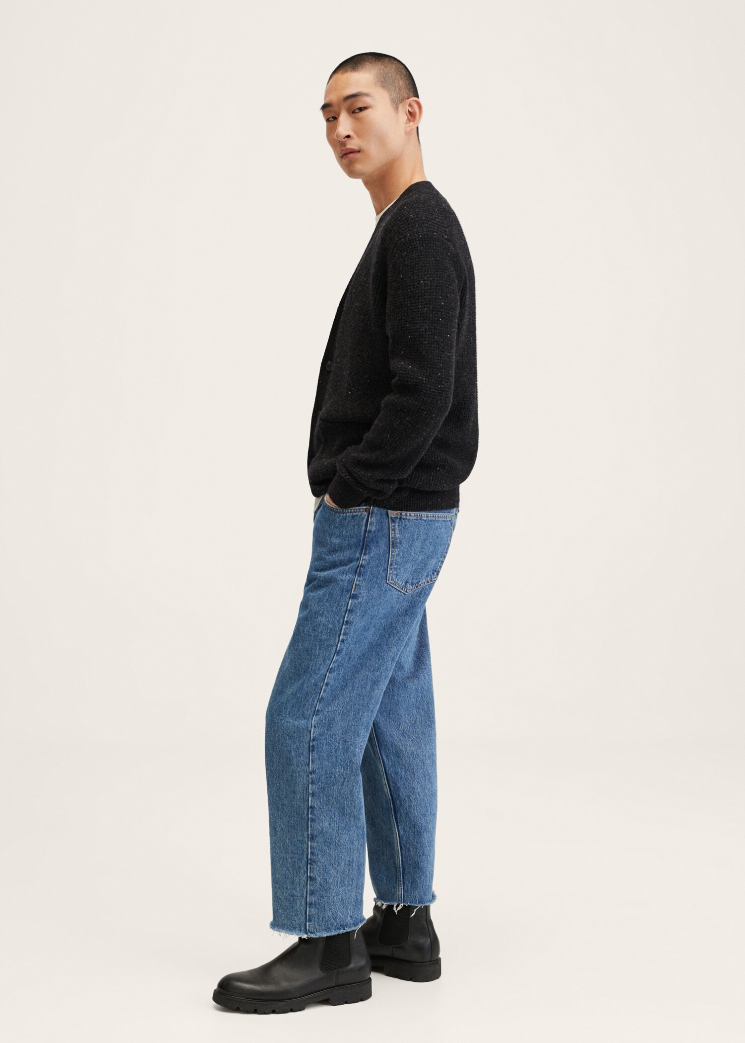 Structured wool cardigan - Details of the article 2