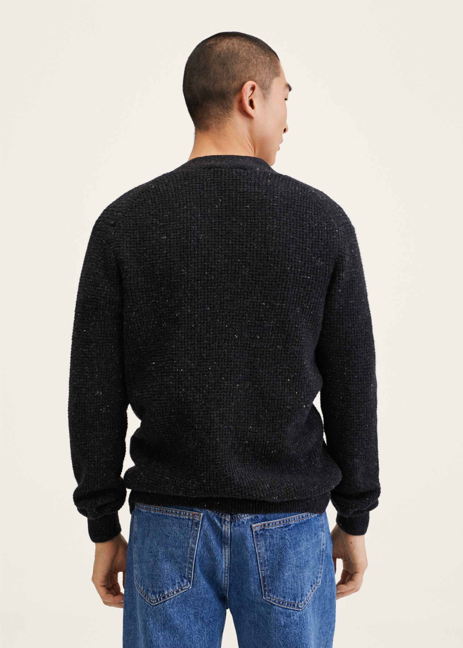 Structured wool cardigan - Reverse of the article