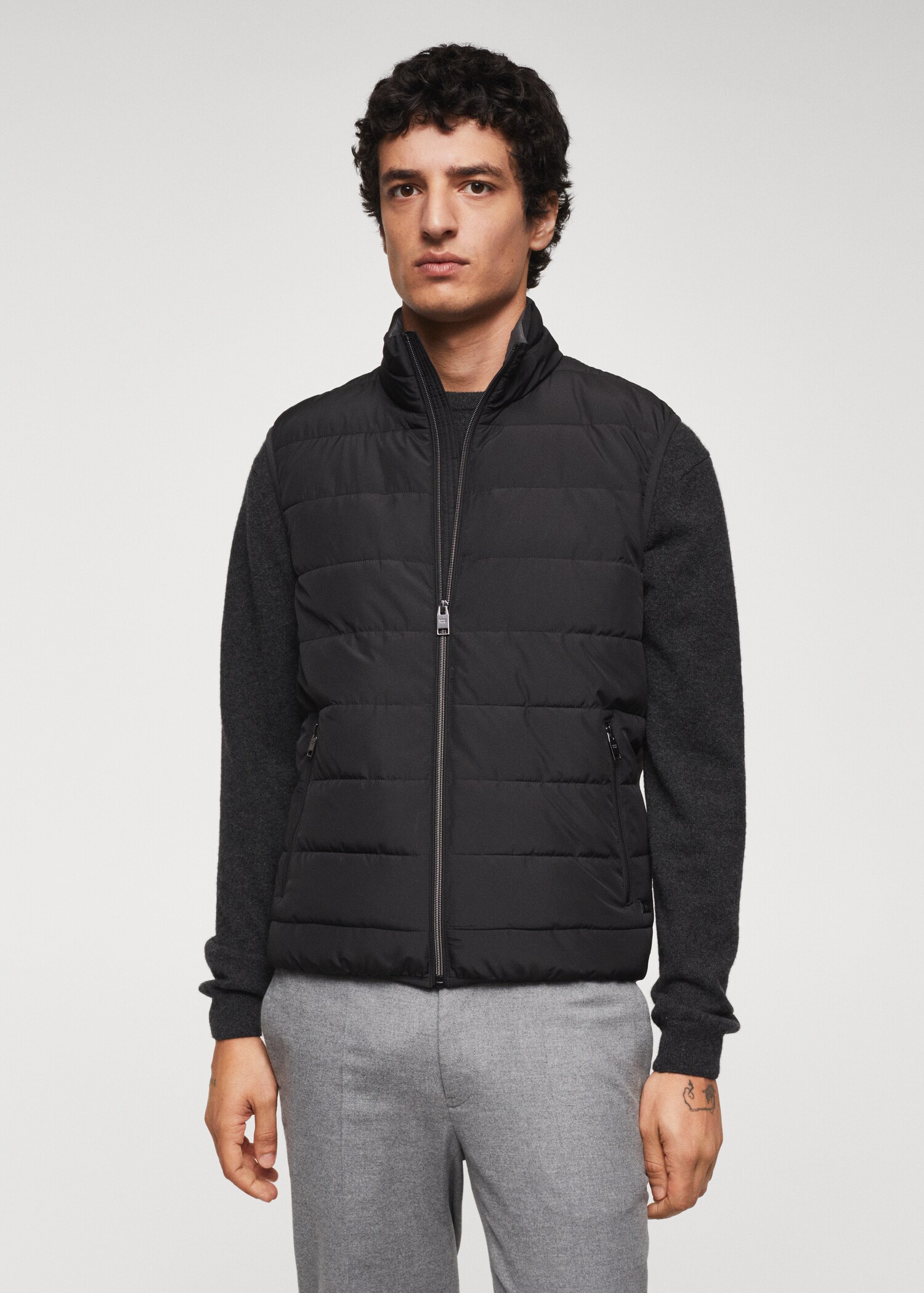 Water-repellent quilted gilet - Medium plane