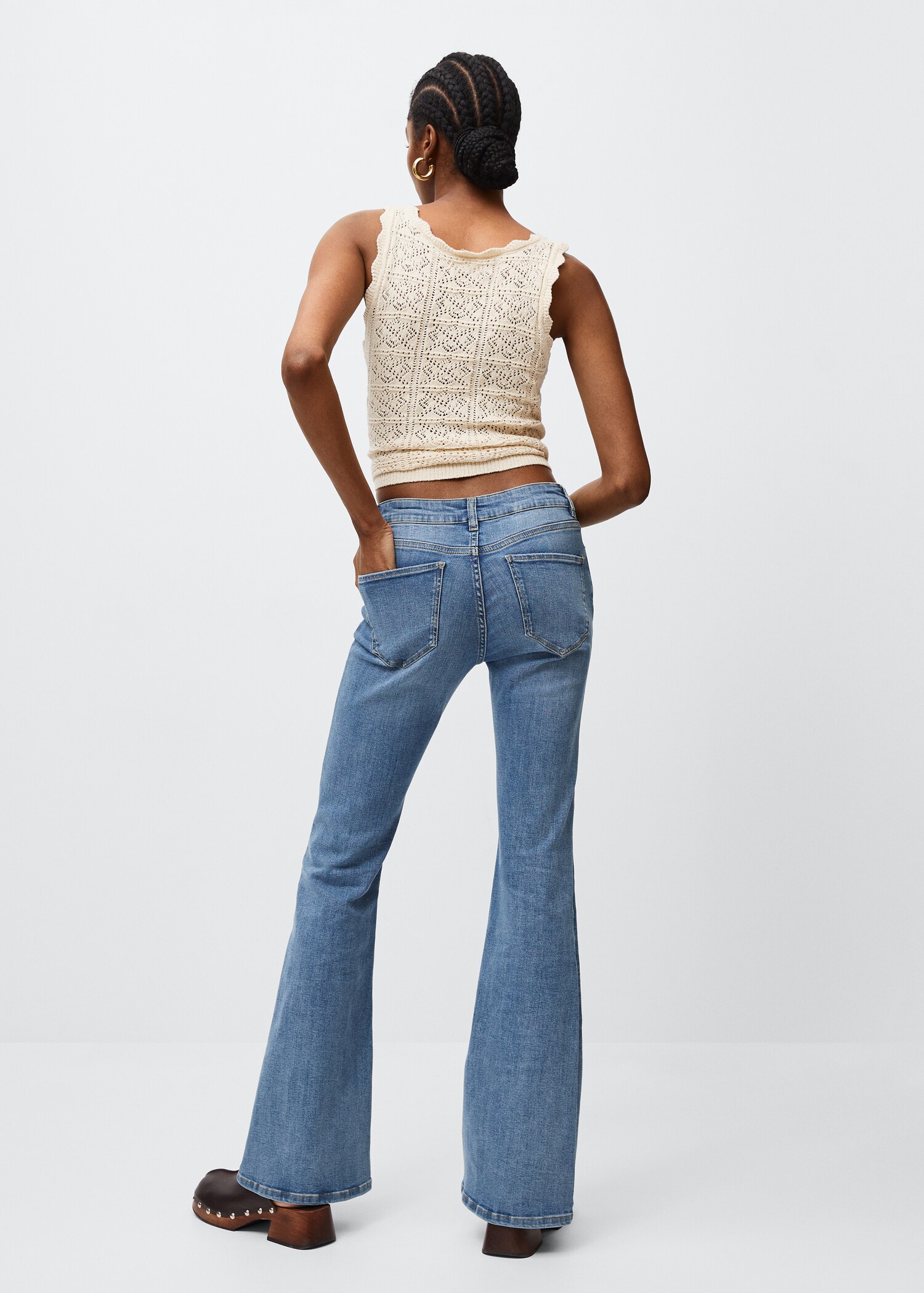 Medium-rise flared jeans  - Reverse of the article